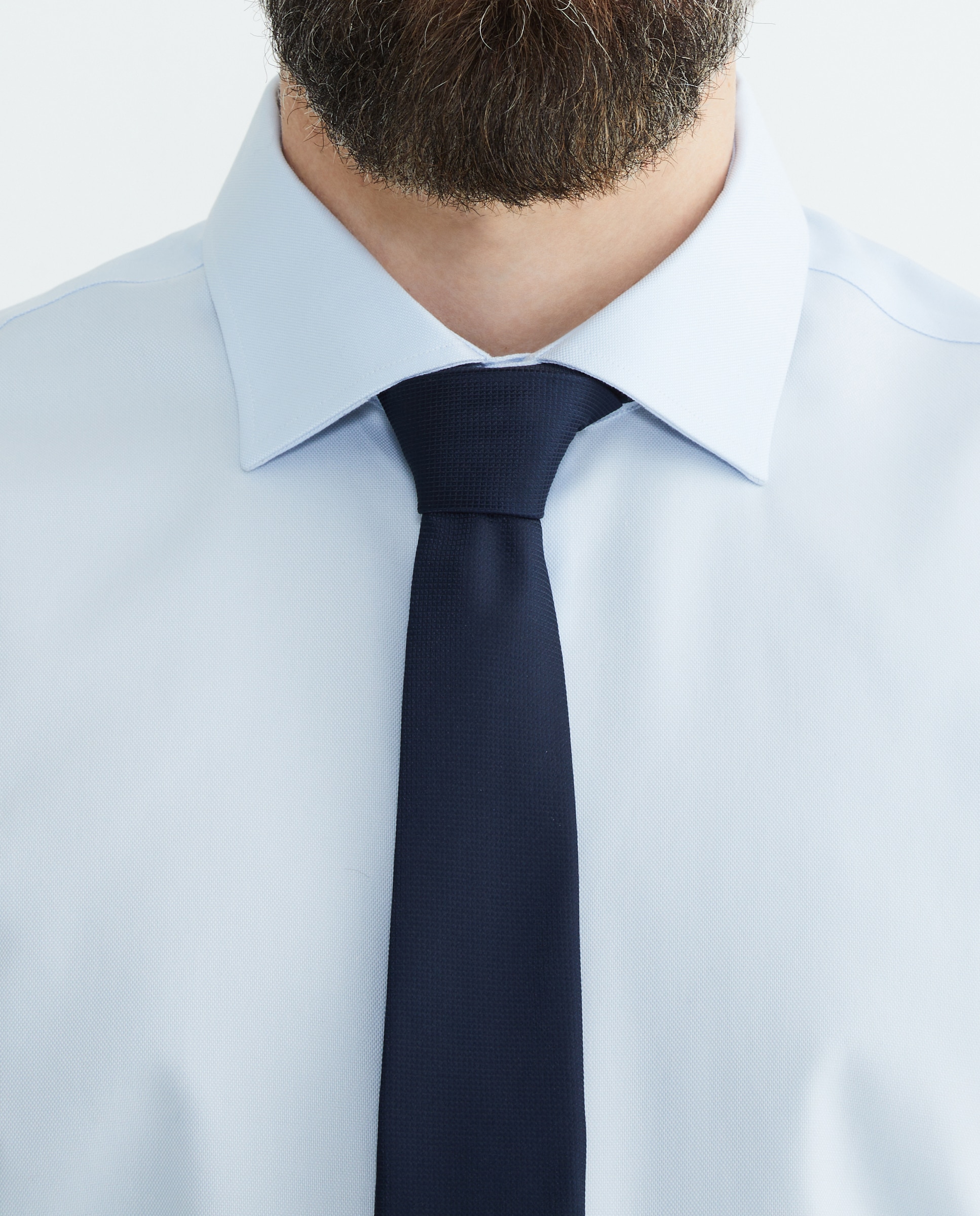 Camisa Formal Lisa de Estrutura Non Iron com Punho Duplo Tamanhos Grandes Azul-claro-6