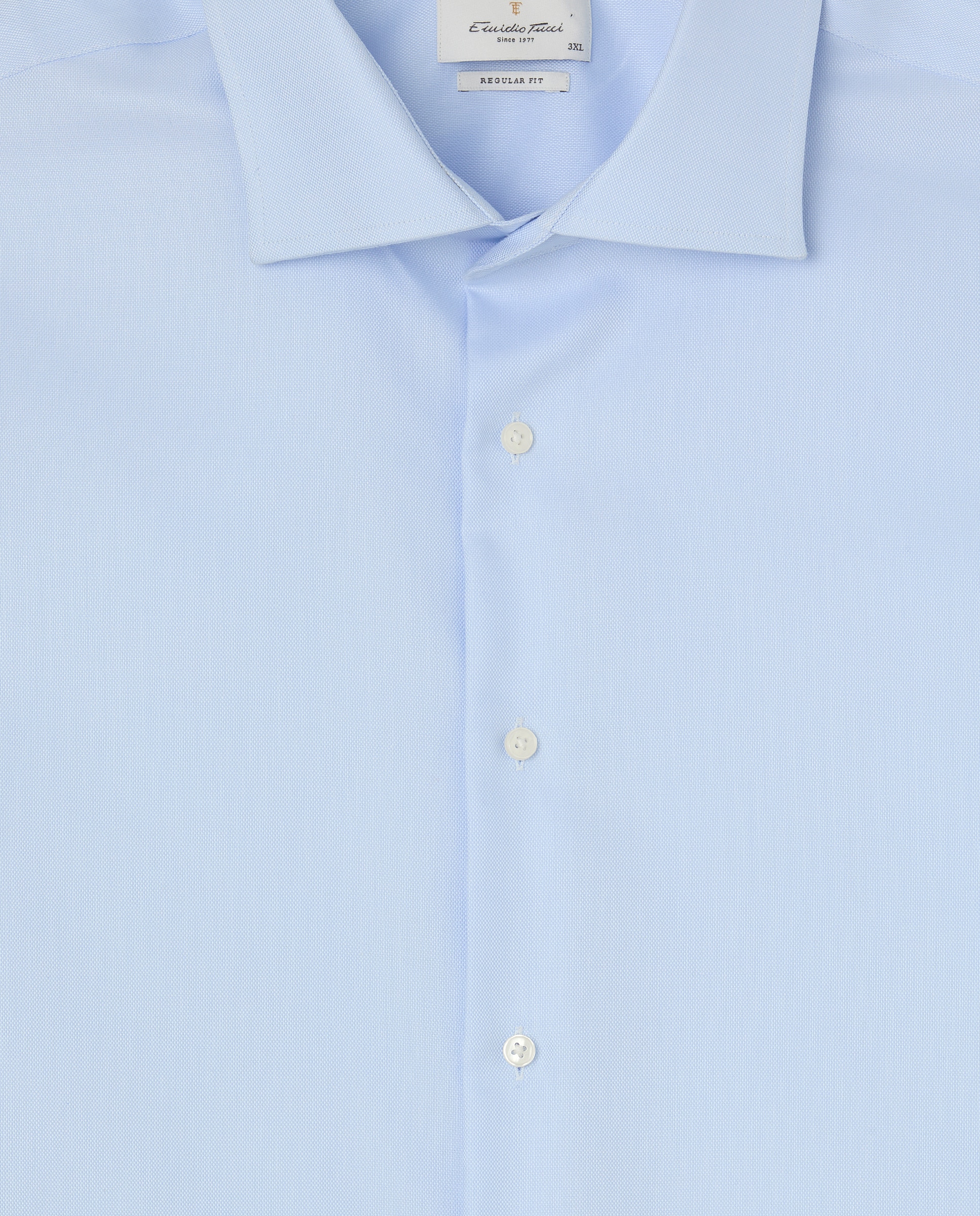 Camisa Formal Lisa de Estrutura Non Iron com Punho Duplo Tamanhos Grandes Azul-claro-5