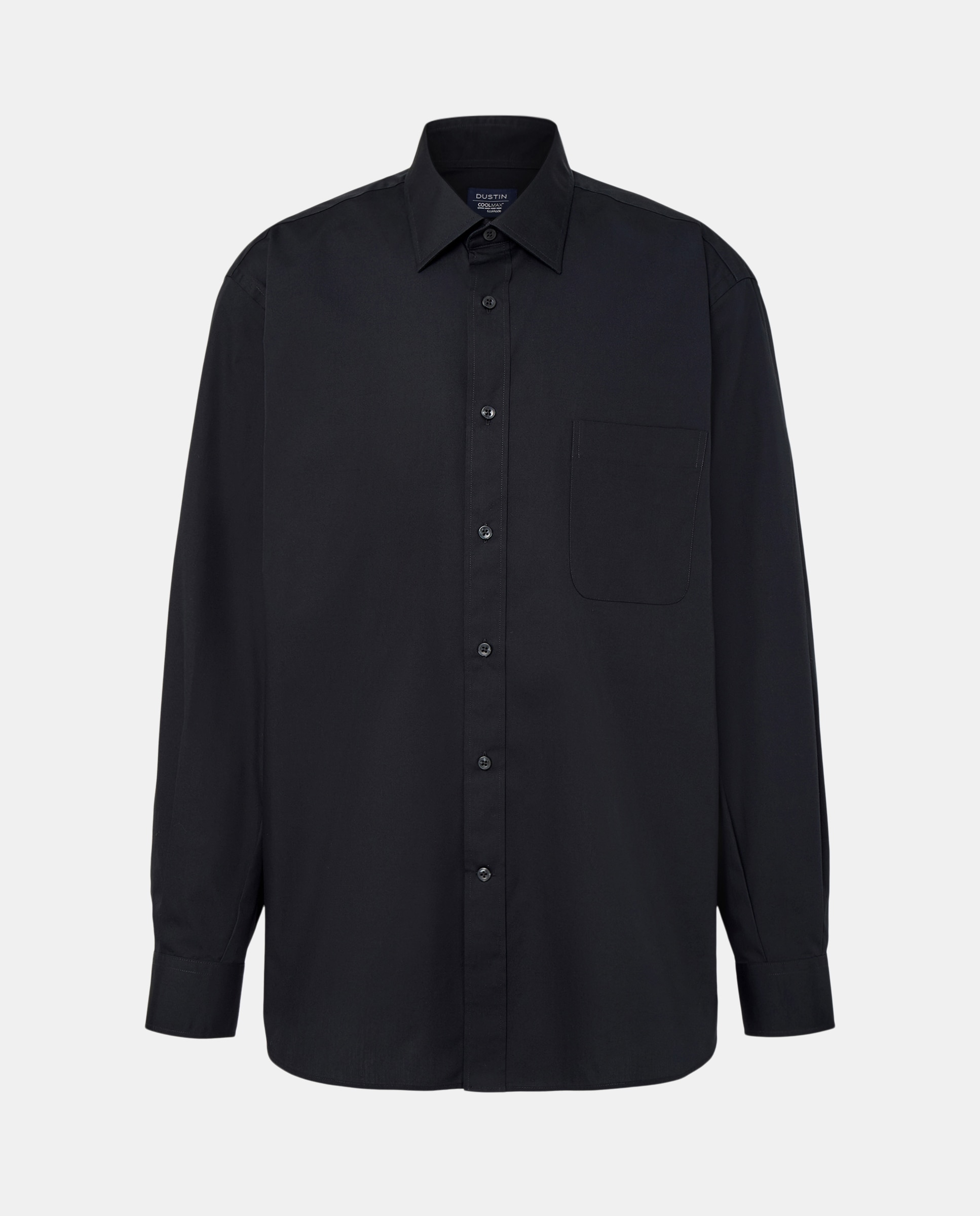 Camisa clássica lisa tamanhos grandes Preto-5