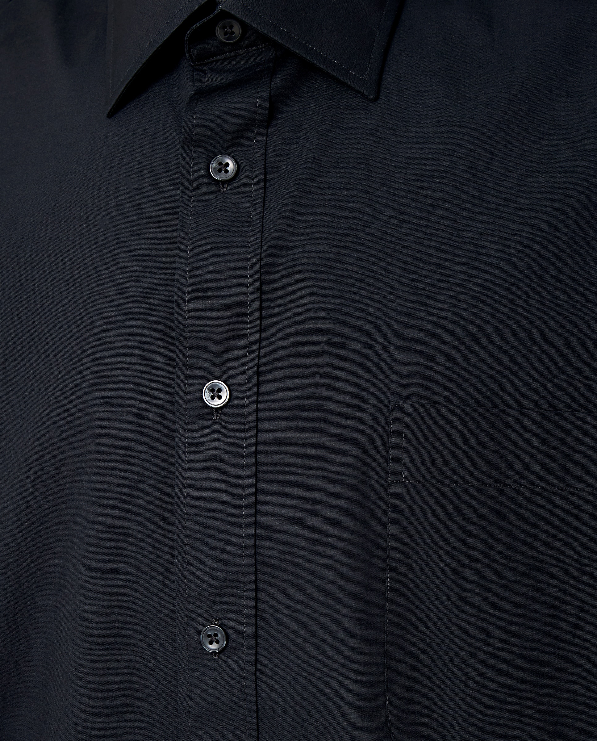 Camisa clássica lisa tamanhos grandes Preto-6