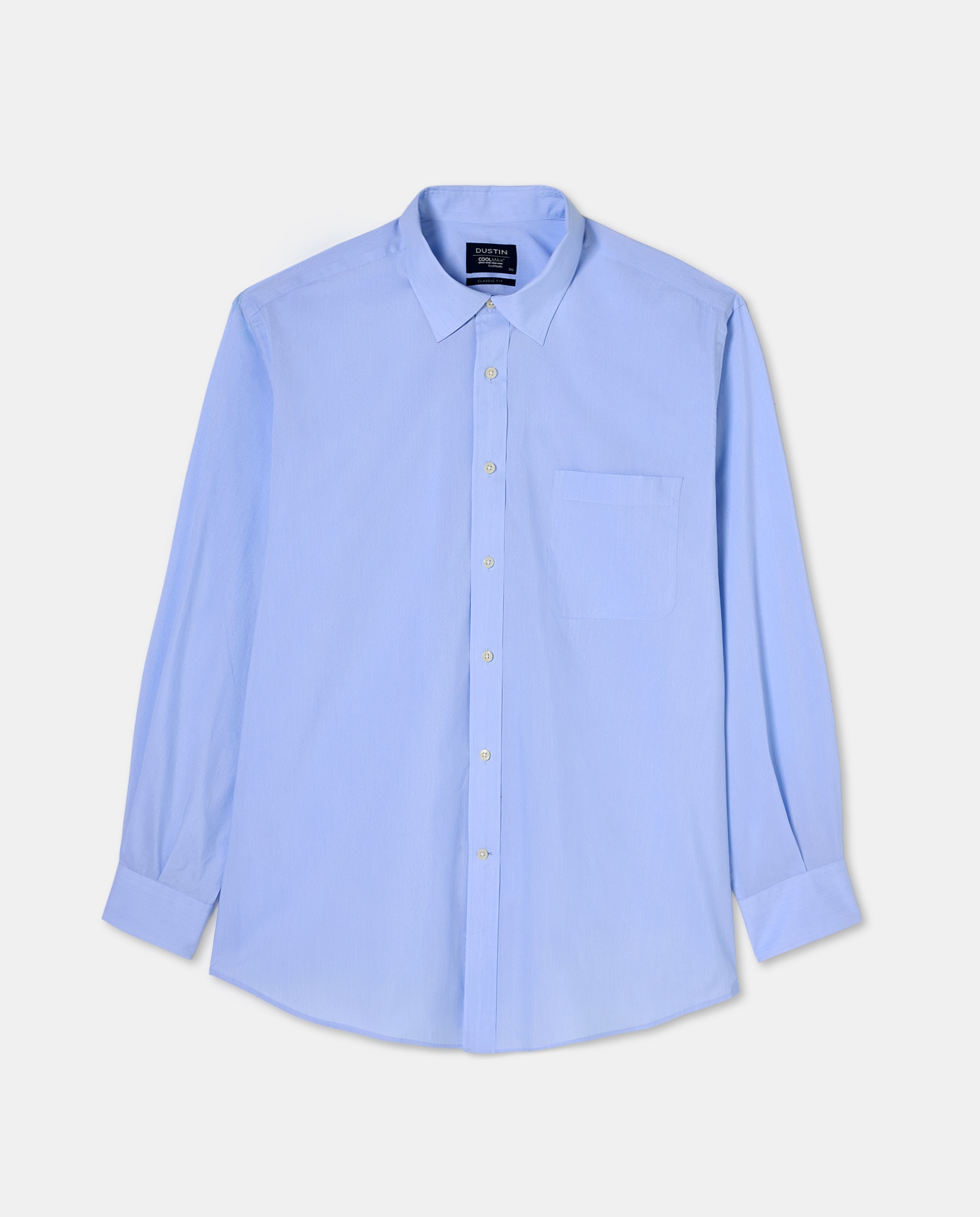 Camisa Formal de Manga Comprida Coolmax Azul-claro-4