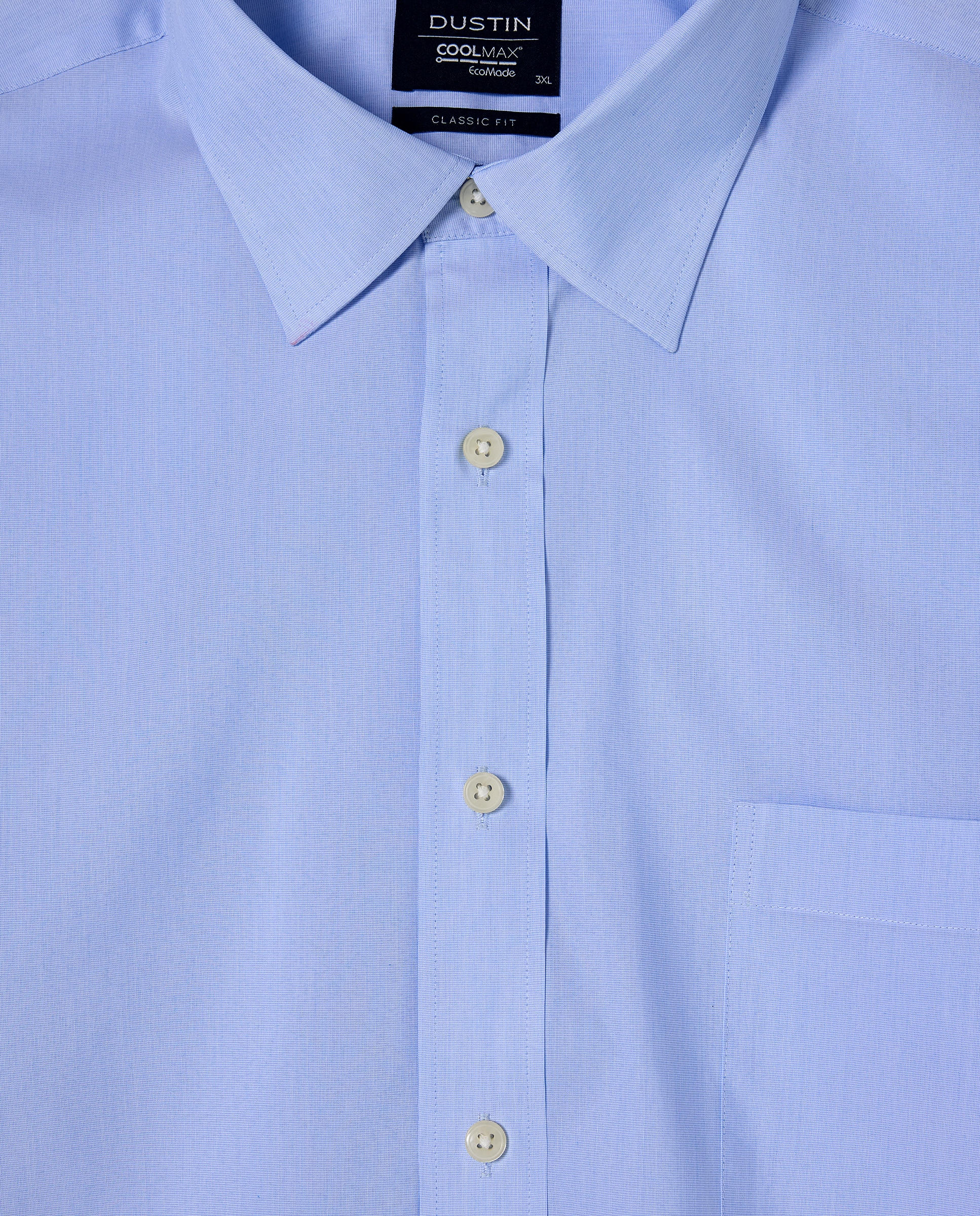 Camisa Formal de Manga Comprida Coolmax Azul-claro-5