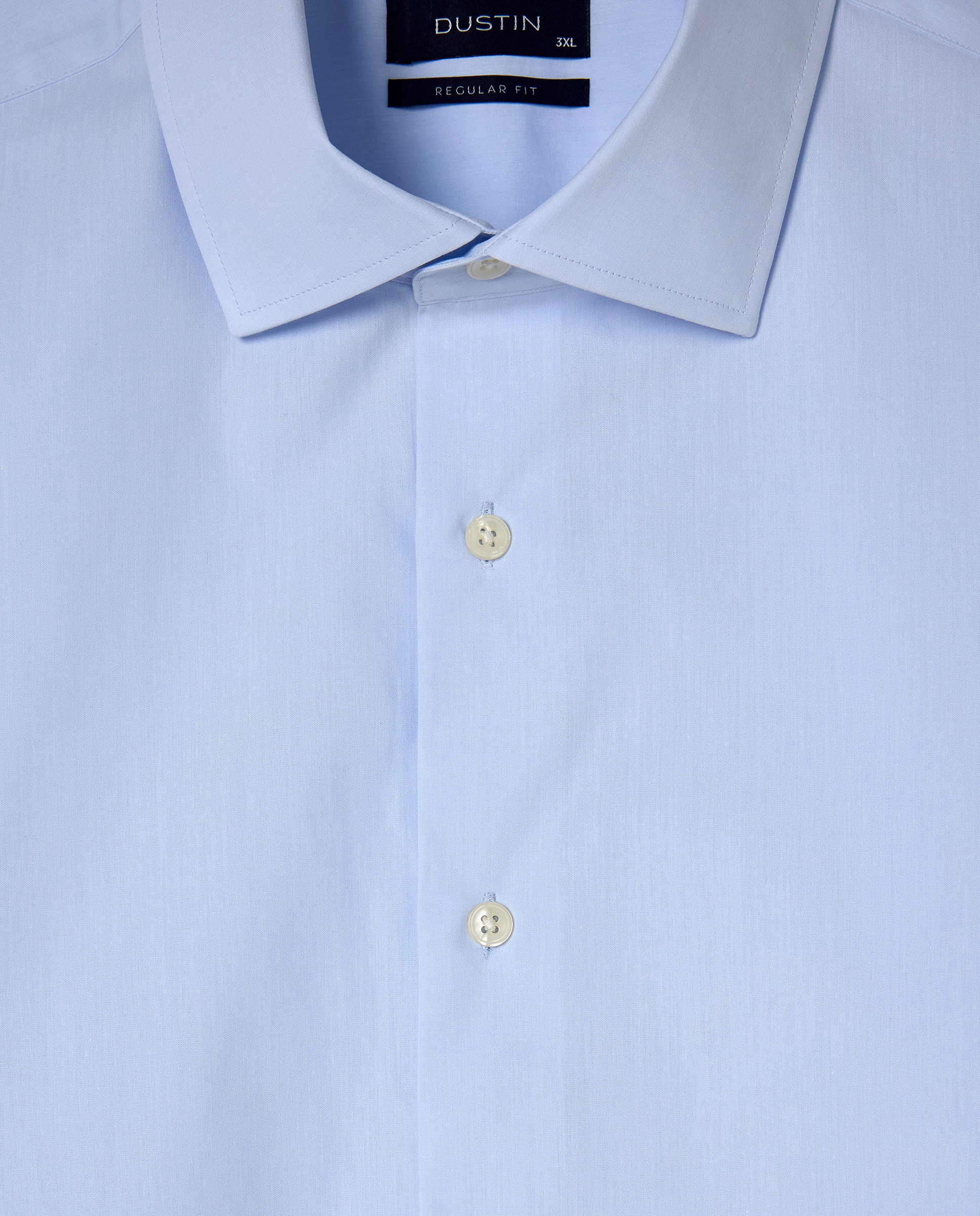 Camisa Clássica Regular Fit de Popelina Lisa com Manga Comprida Tamanhos Grandes Azul-claro-5