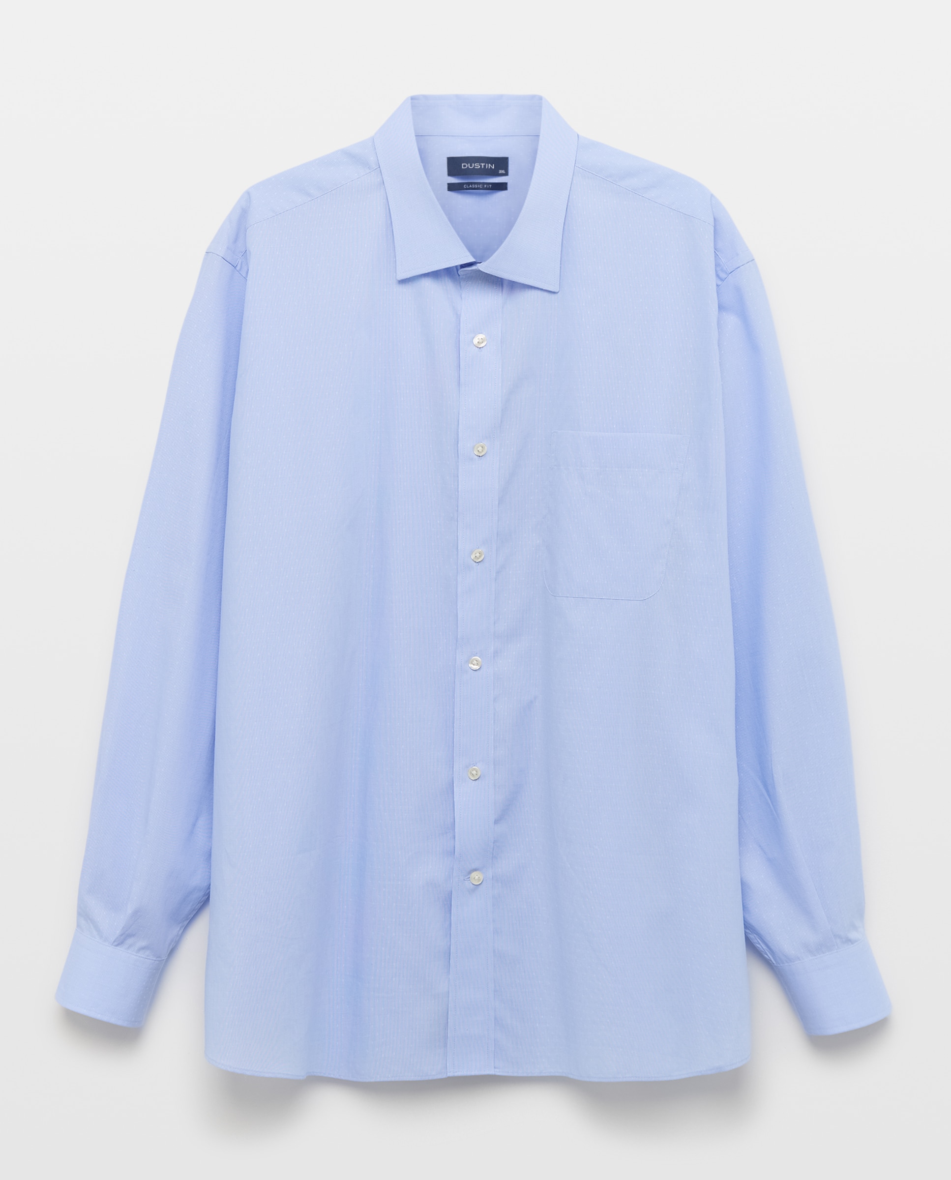Camisa Clássica Tamanhos Grandes Classic Fit Dobby com Manga Comprida 400 Azul-4
