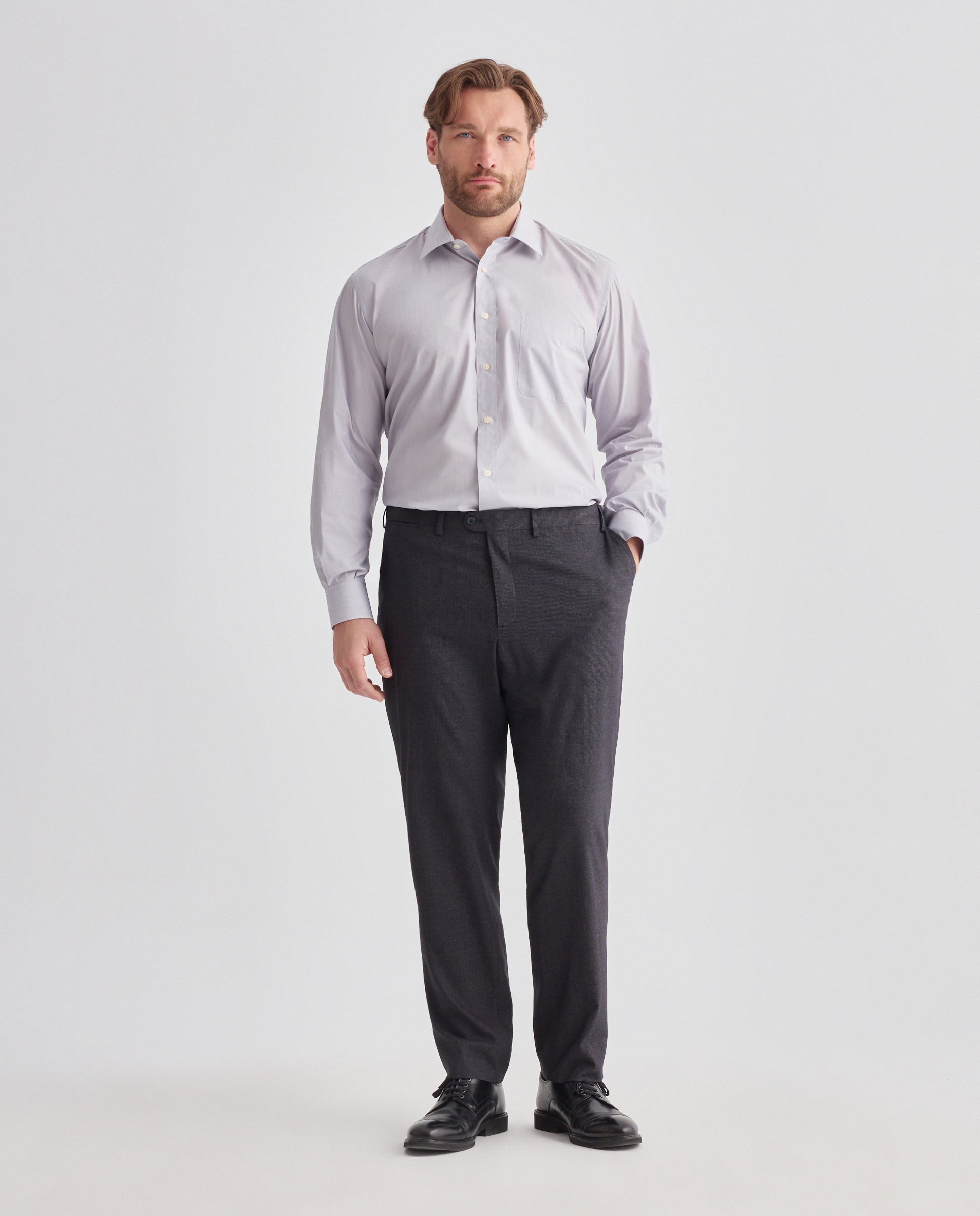 Camisa de hombre Dustin classic lisa tallas grandes - Azul claro Azul claro-2