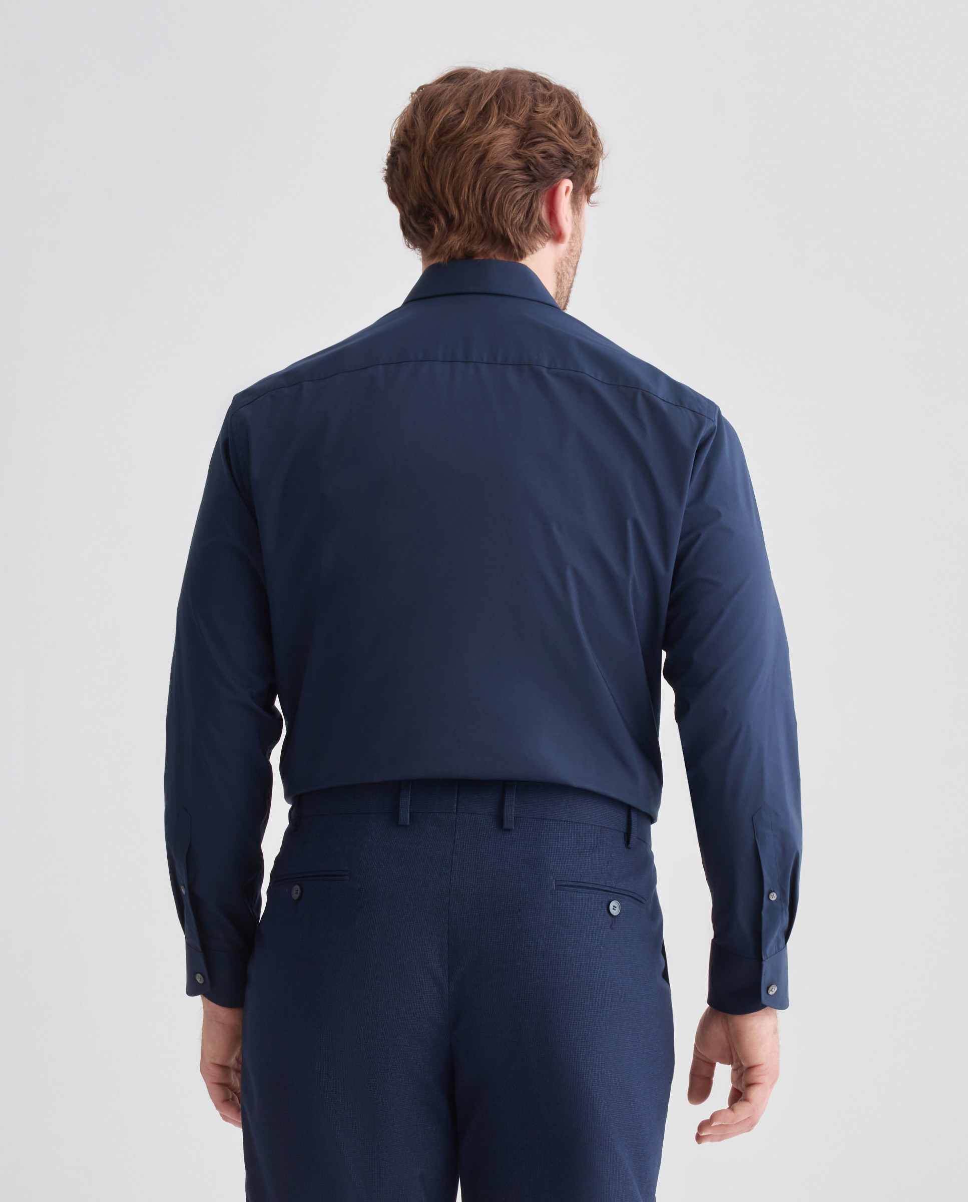 Camisa de vestir tallas grandes con stretch fit regular. - Dustin - Azul marino Azul marino-3