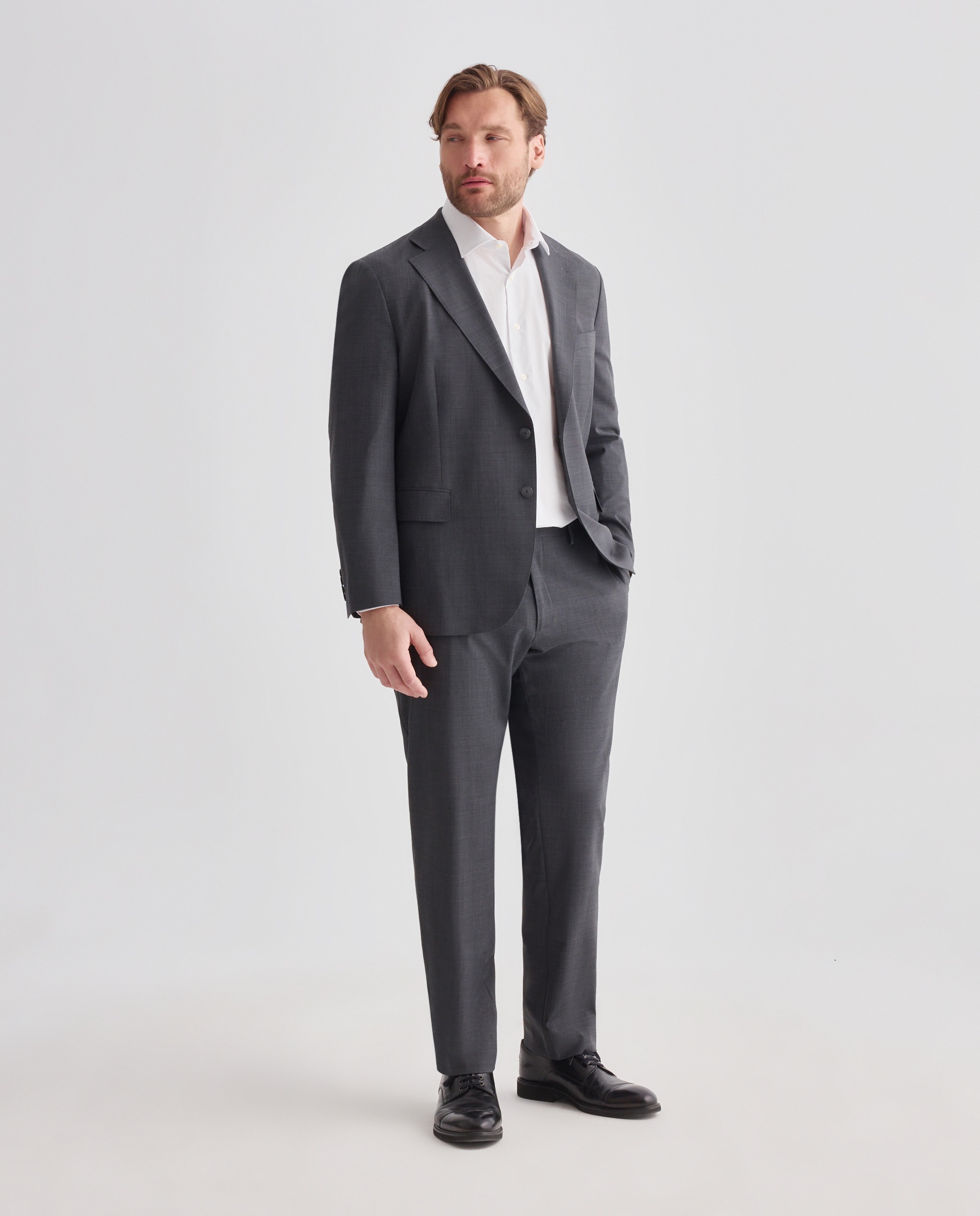 Camisa de vestir tallas grandes con stretch fit regular. - Dustin - Blanco Blanco-2
