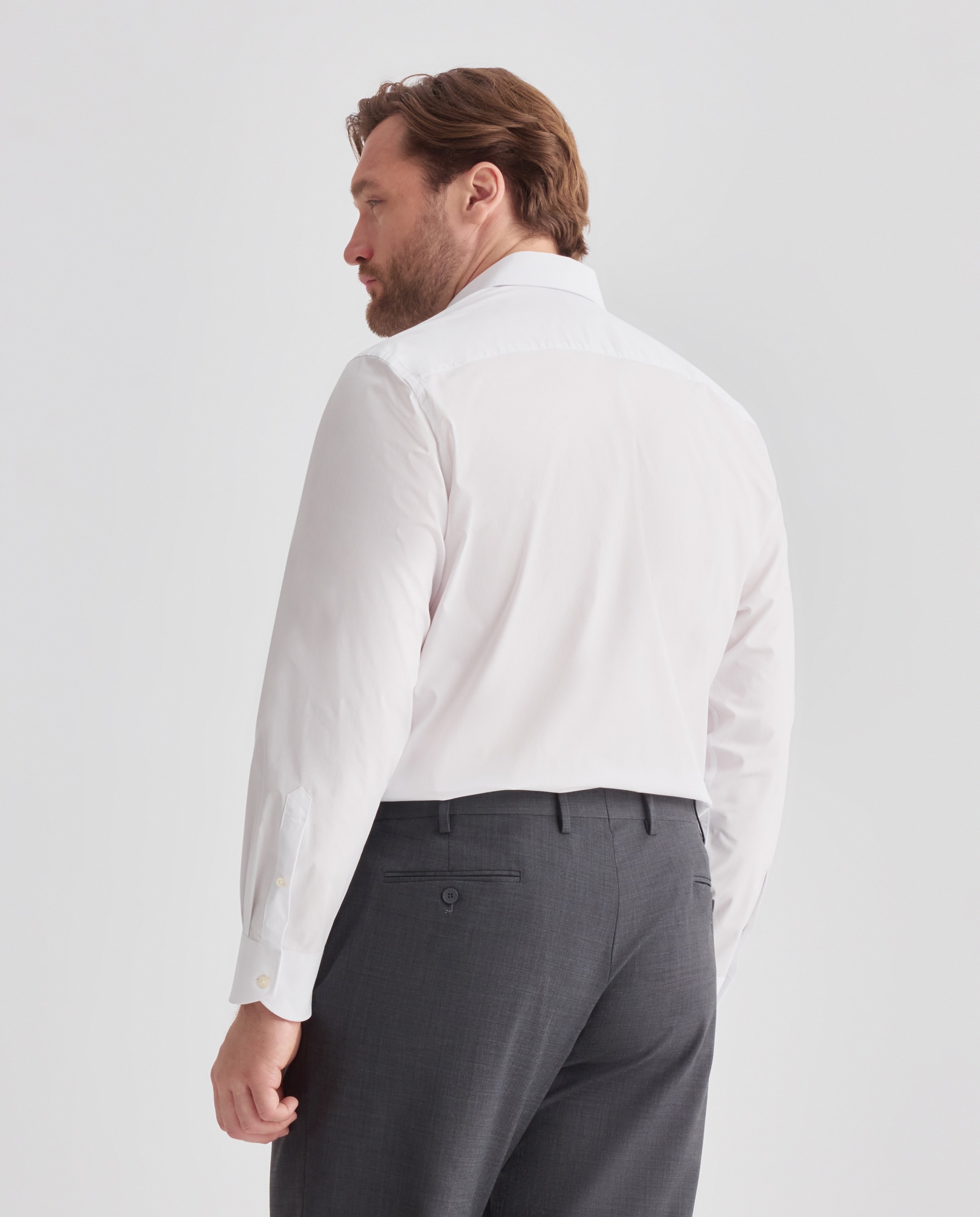Camisa de vestir tallas grandes con stretch fit regular. - Dustin - Blanco Blanco-3