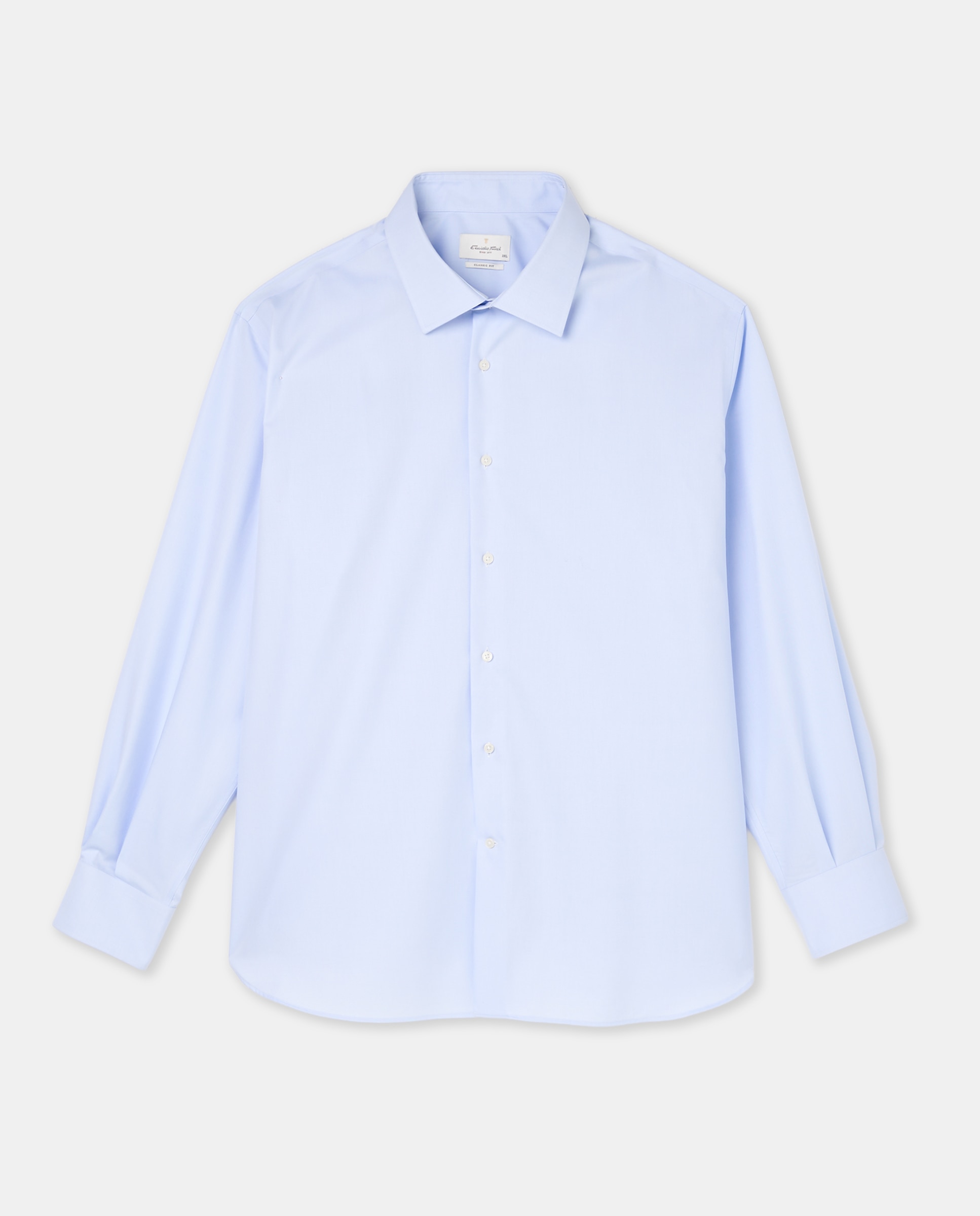 Camisa Clássica Non Iron com Manga Comprida Tamanhos Grandes Azul-4