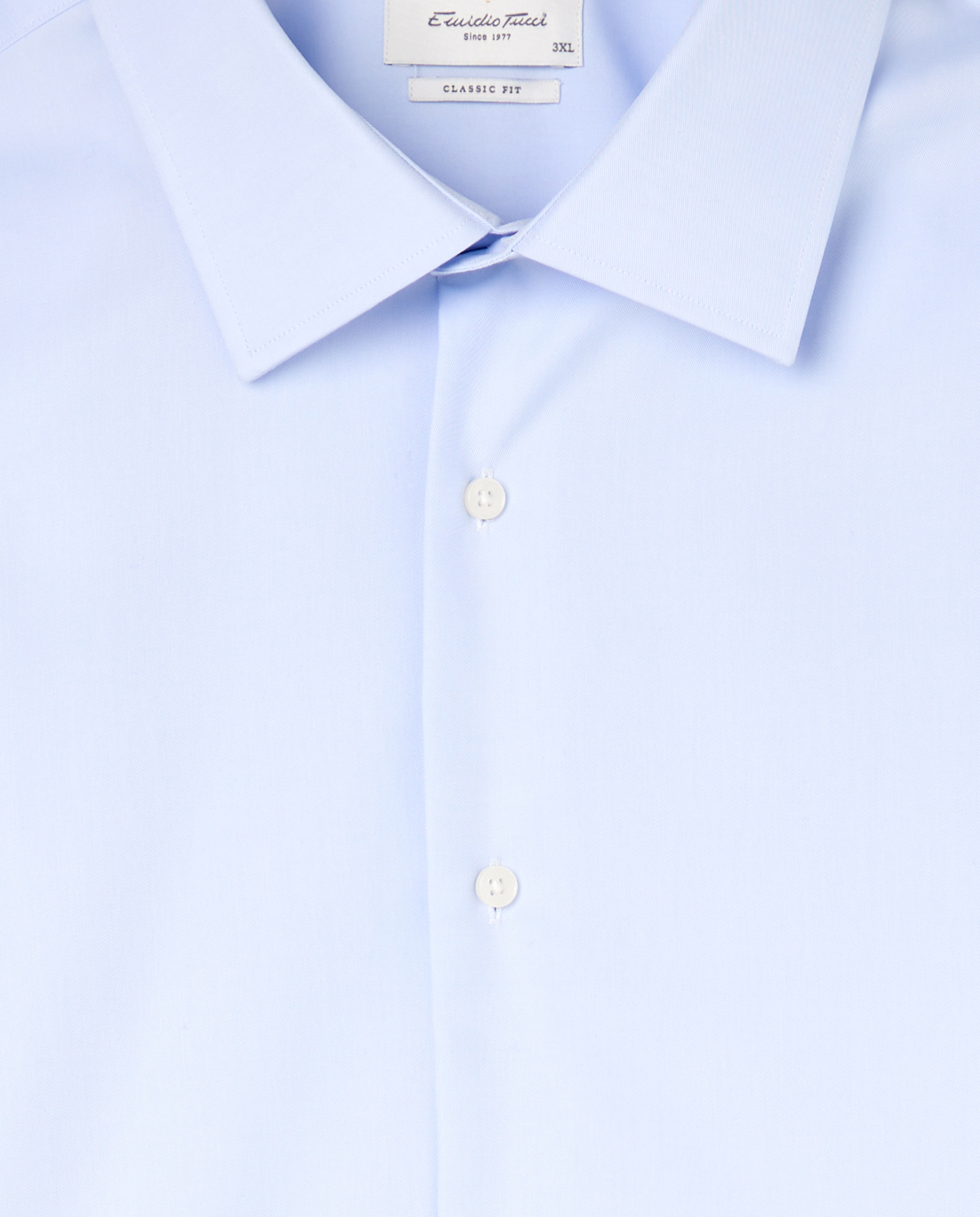 Camisa Clássica Non Iron com Manga Comprida Tamanhos Grandes Azul-5