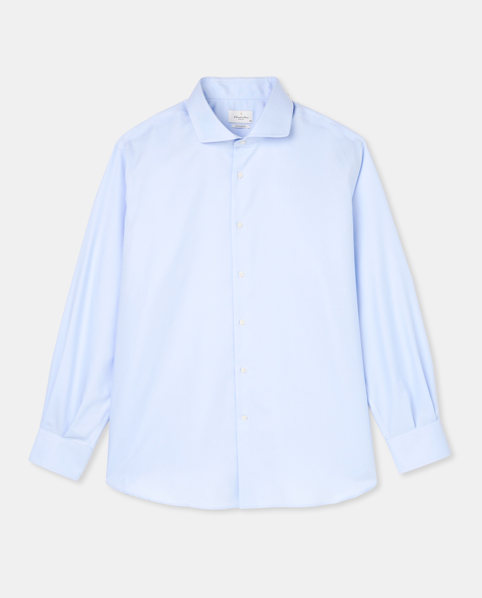 Camisa Clássica Non Iron com Manga Comprida Tamanhos Grandes Azul-5