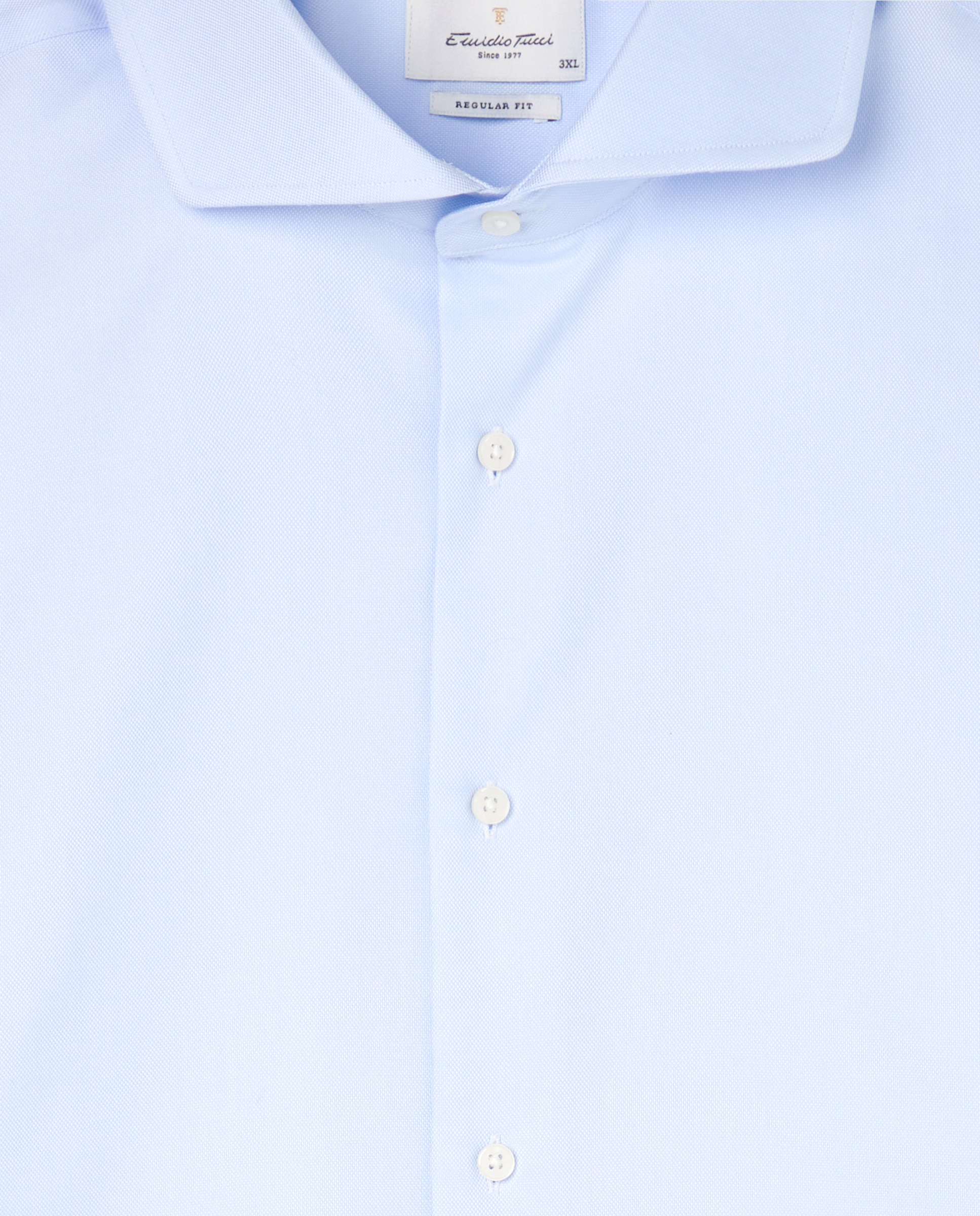 Camisa Clássica Non Iron com Manga Comprida Tamanhos Grandes Azul-6