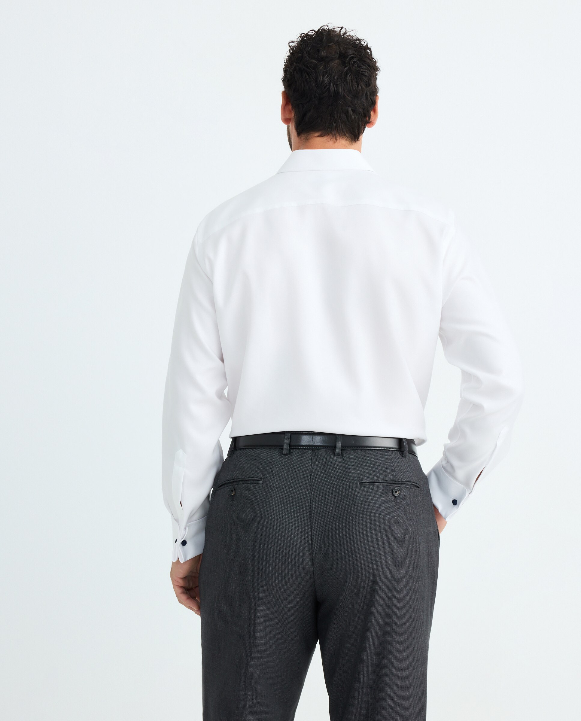 Camisa vestir non iron hombre manga larga tallas grandes - Emidio Tucci - Blanco Blanco-4