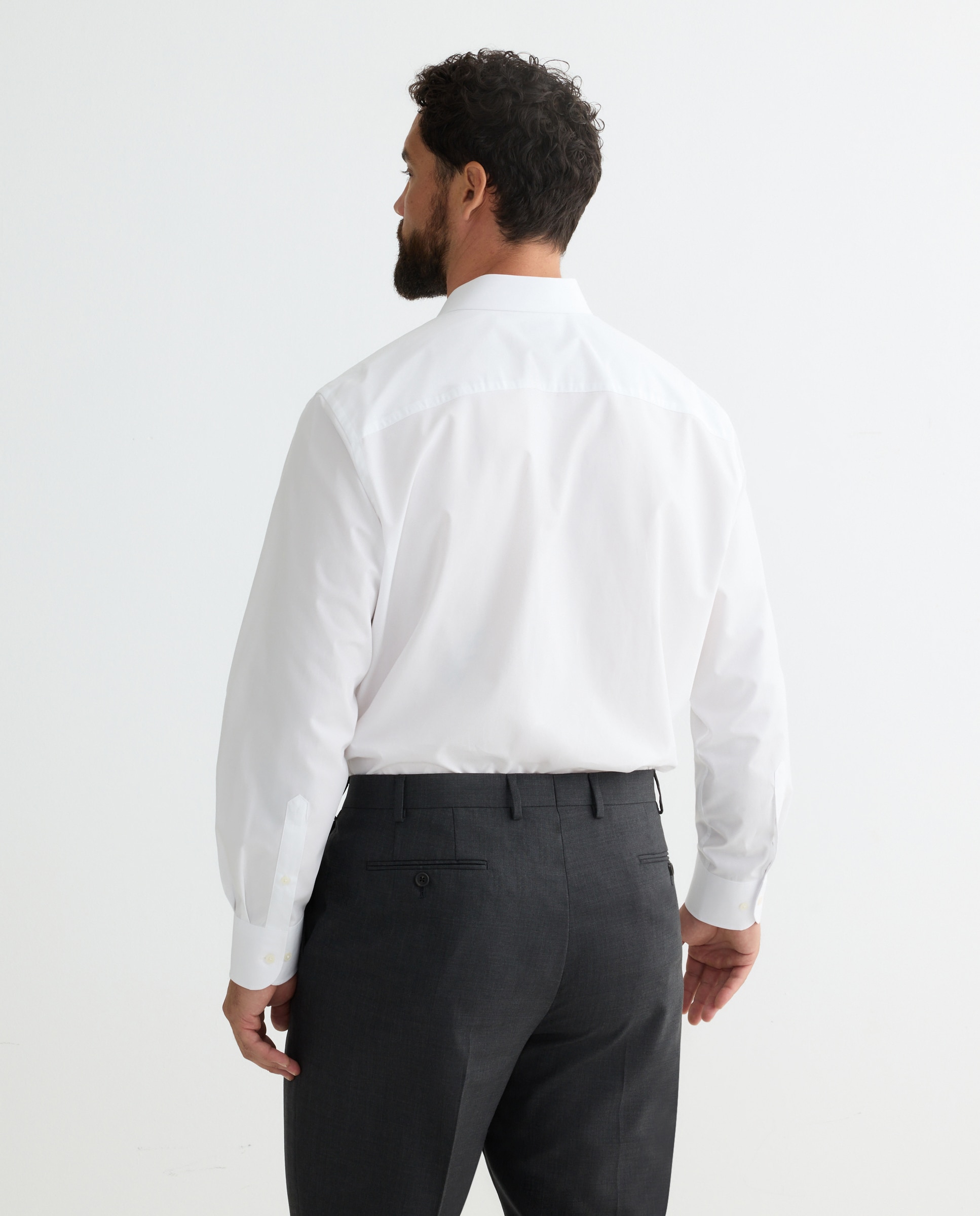 Camisa Clássica Non Iron com Manga Comprida Tamanhos Grandes Branco-2