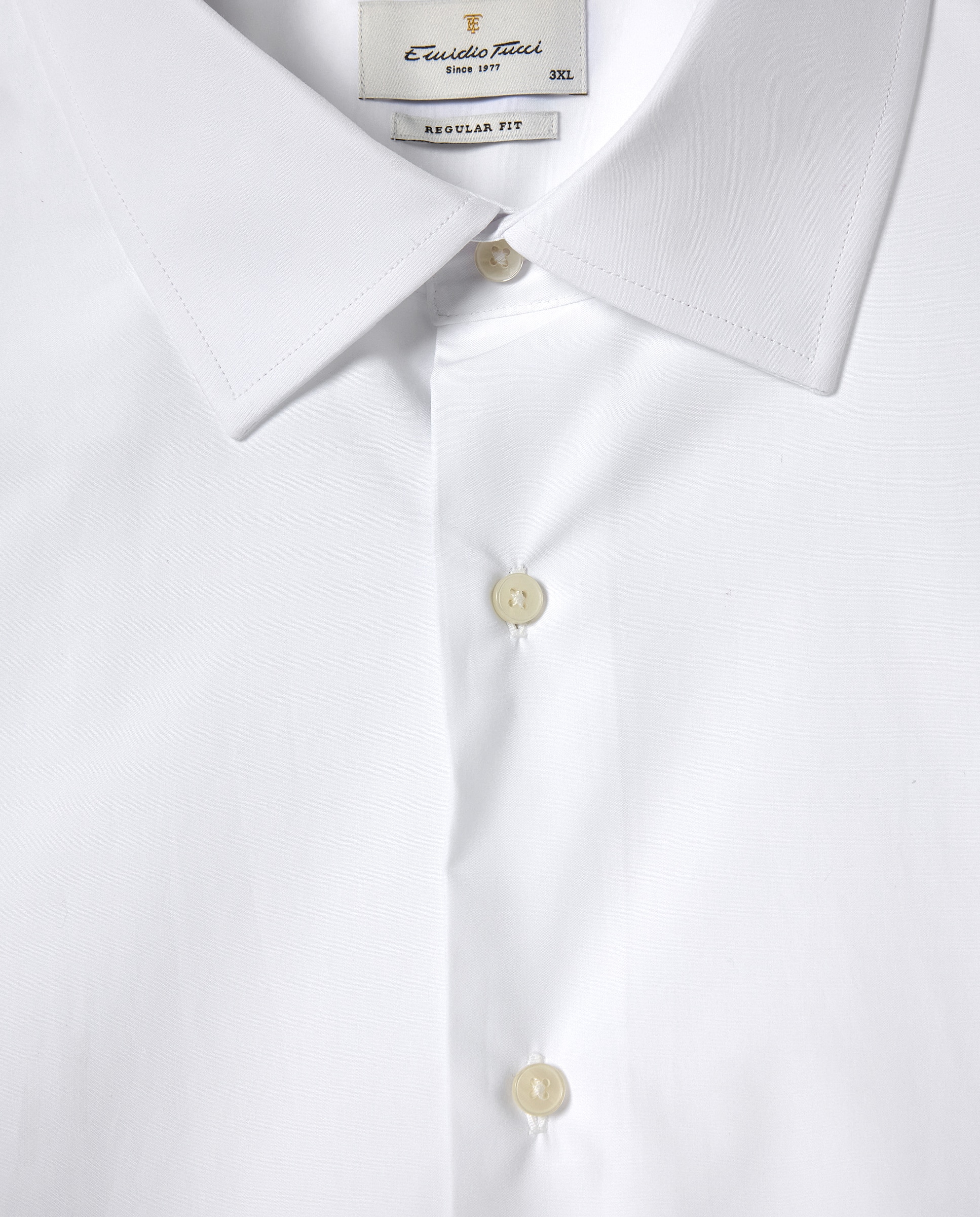 Camisa Clássica Non Iron com Manga Comprida Tamanhos Grandes Branco-5