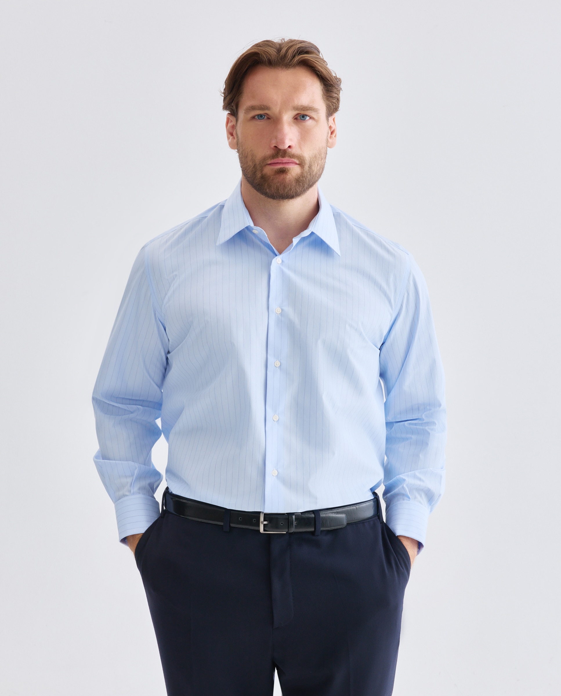 Imagen 0 de Camisa vestir non iron  hombre manga larga Azul claro