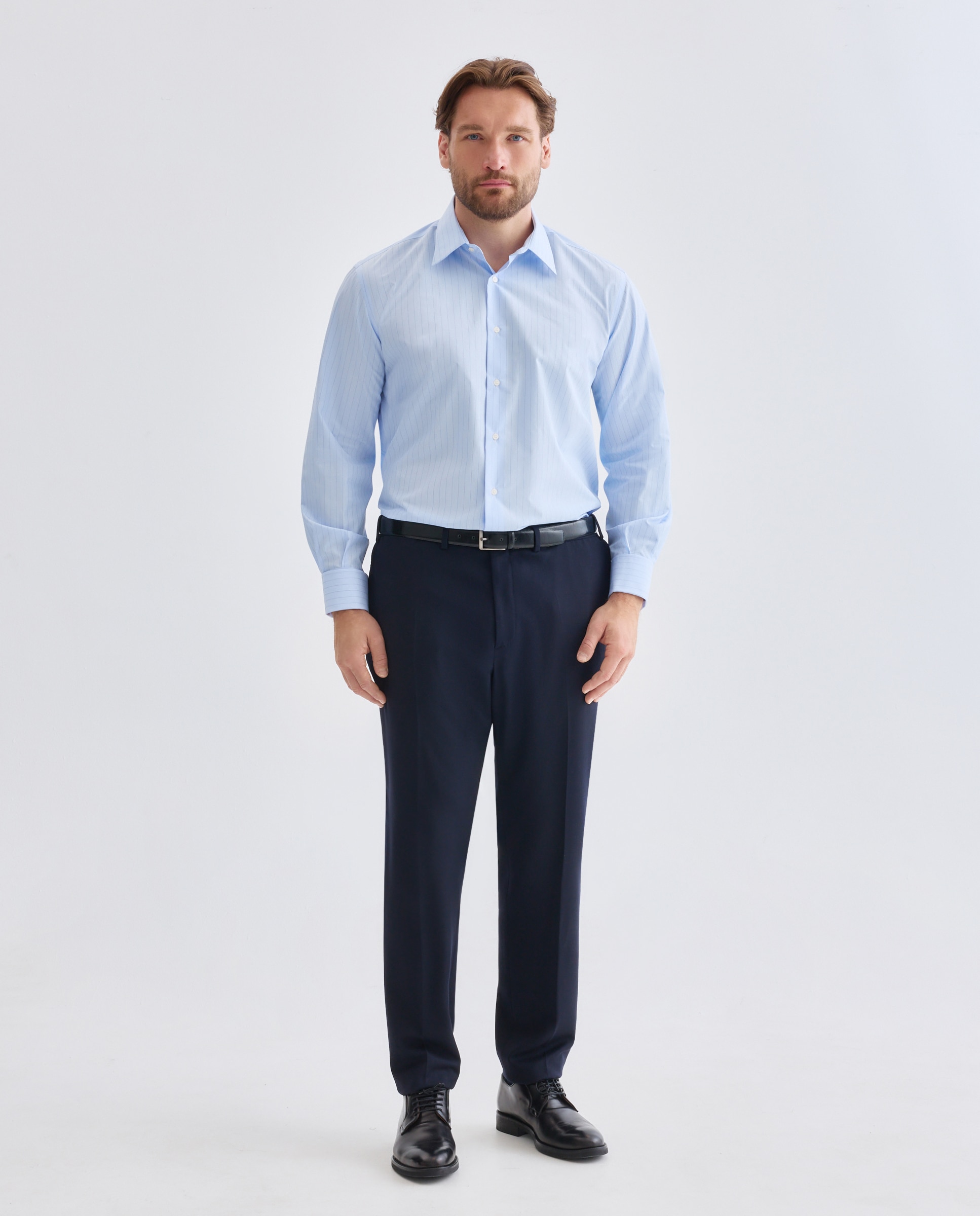 Camisa vestir non iron hombre manga larga - Emidio Tucci - Azul claro Azul claro-3