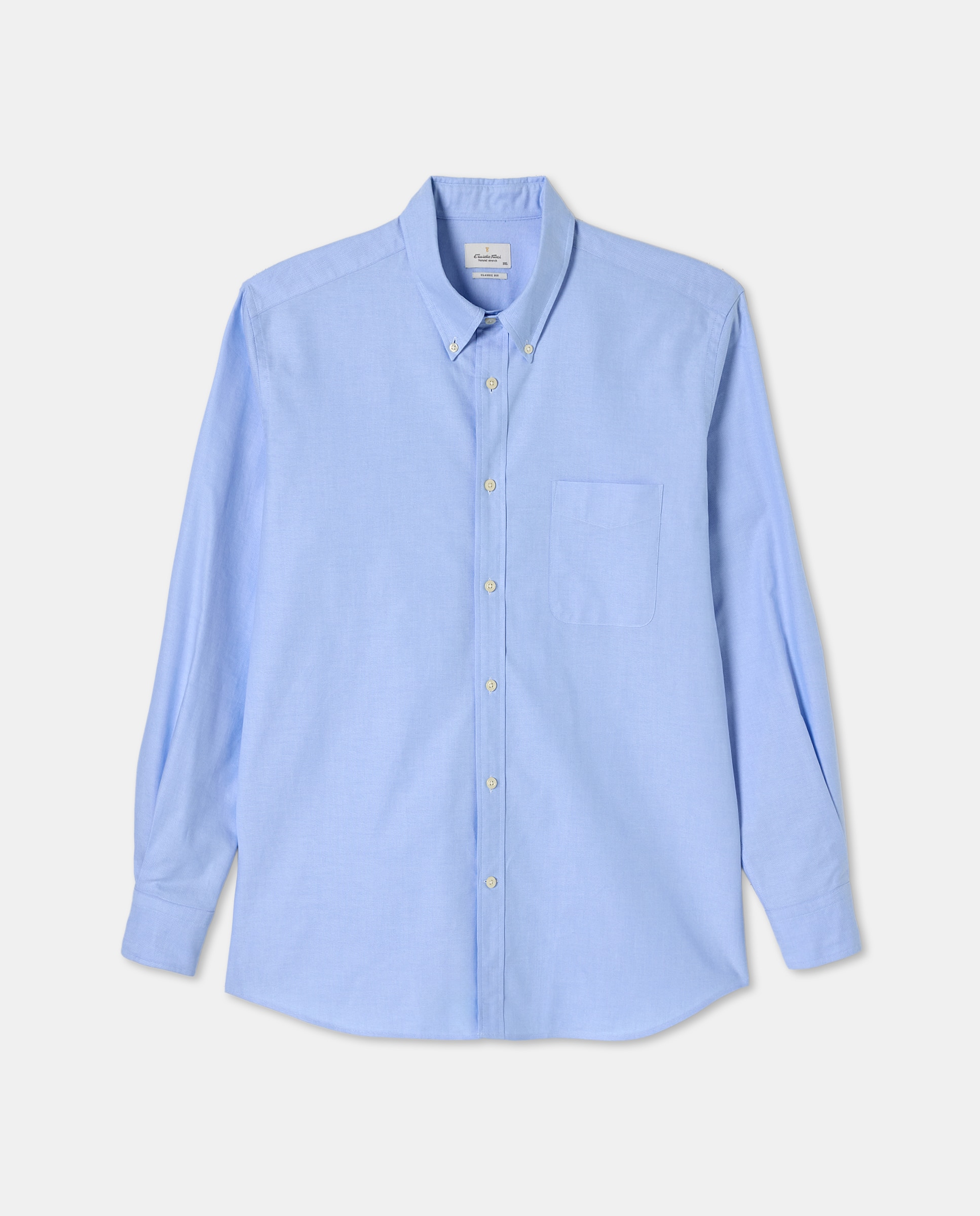 Camisa de hombre tallas grandes sport lisa natural strecht - Emidio Tucci - Azul claro Azul claro-5