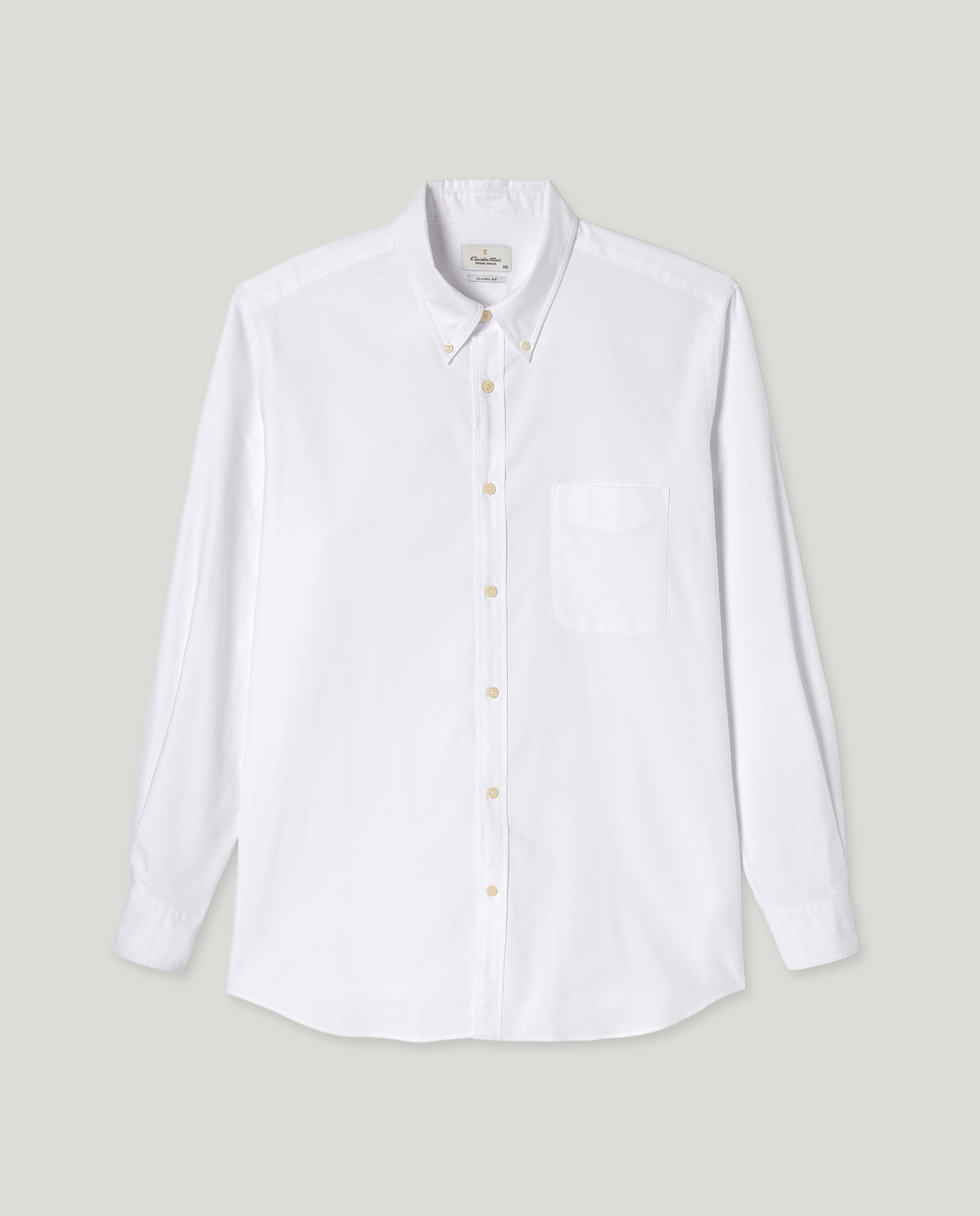 Camisa Casual Tamanhos Grandes Lisa Stretch - Cru Branco-4