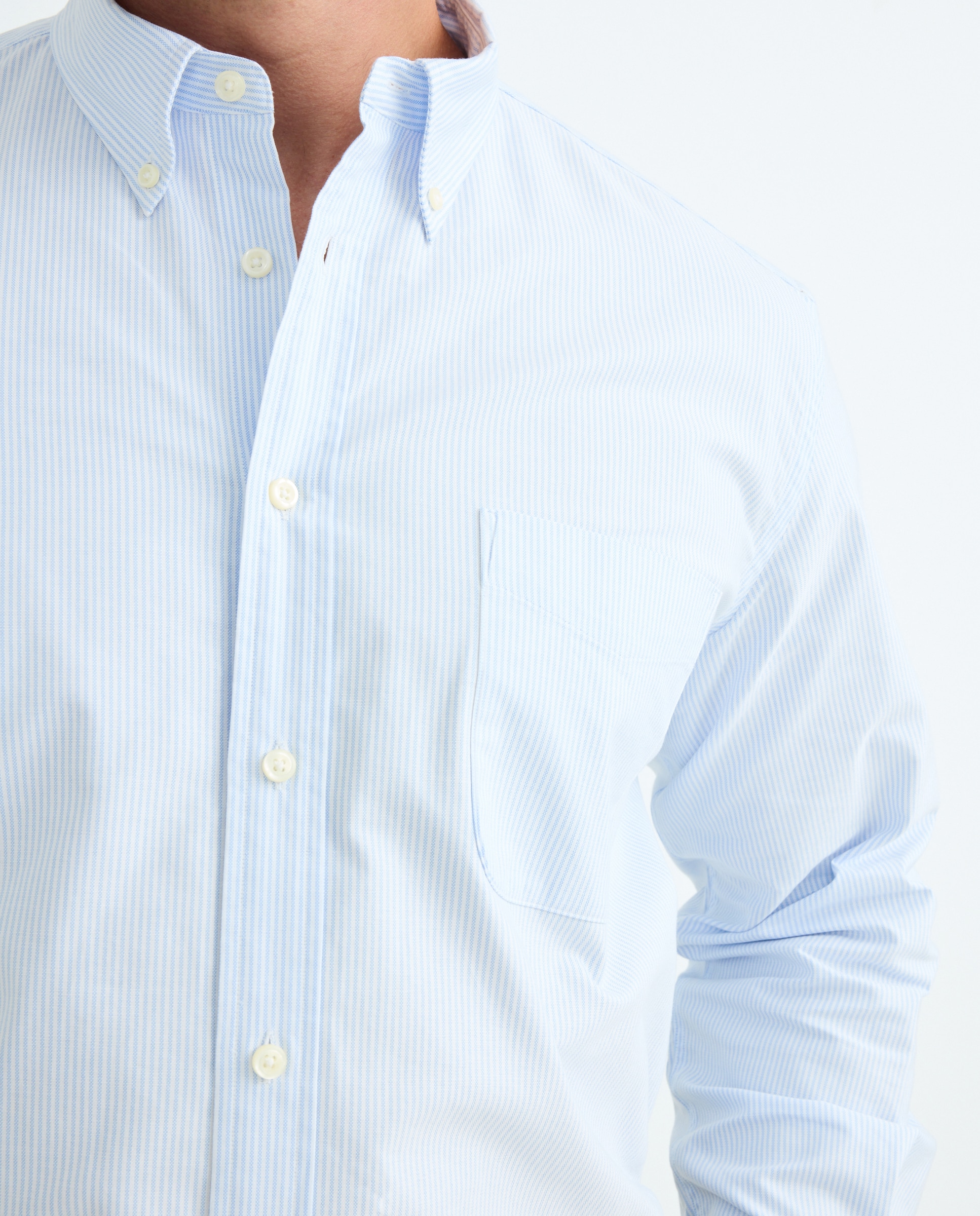 Camisa Casual Tamanhos Grandes Azul-claro-3