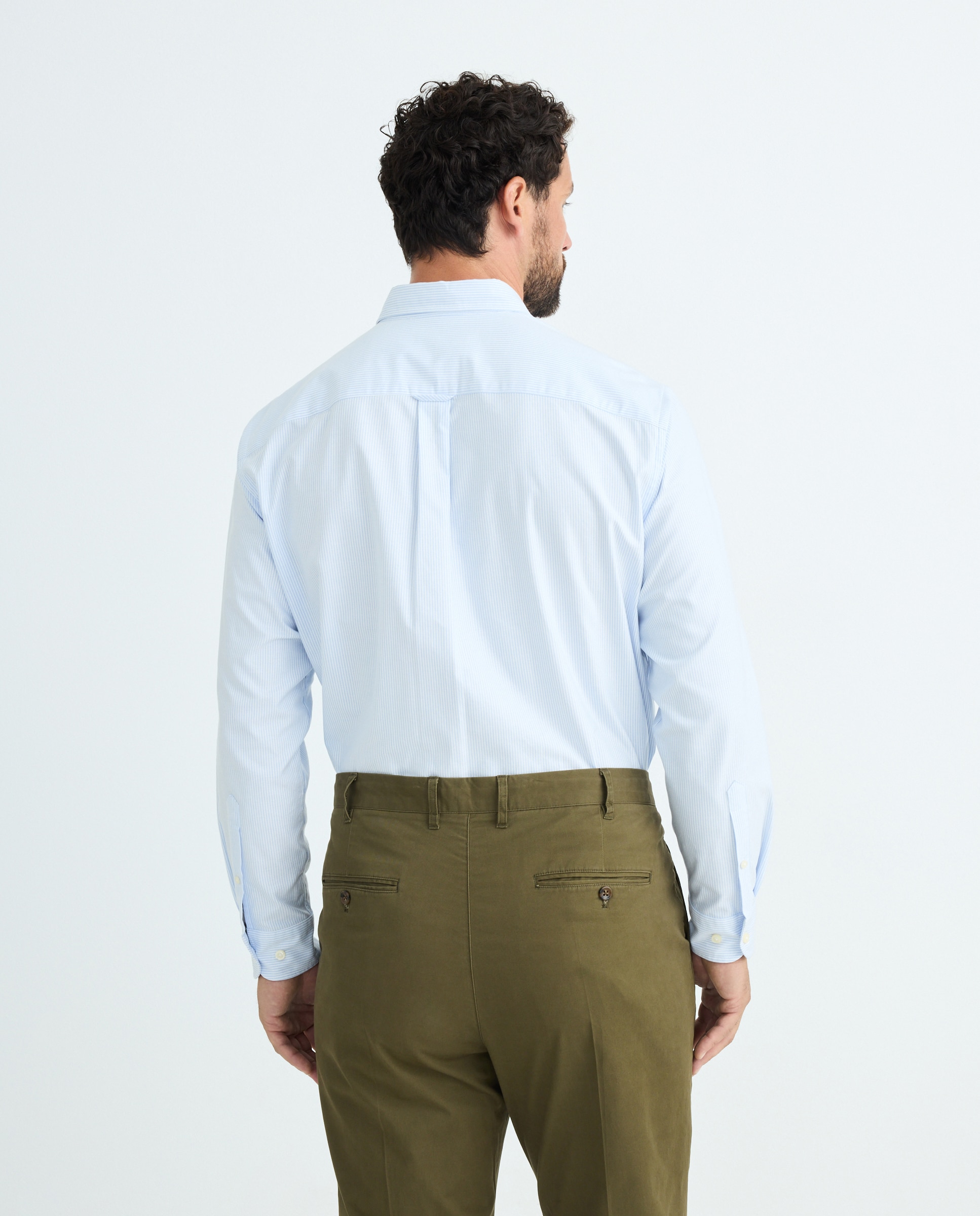 Camisa Casual Tamanhos Grandes Azul-claro-4