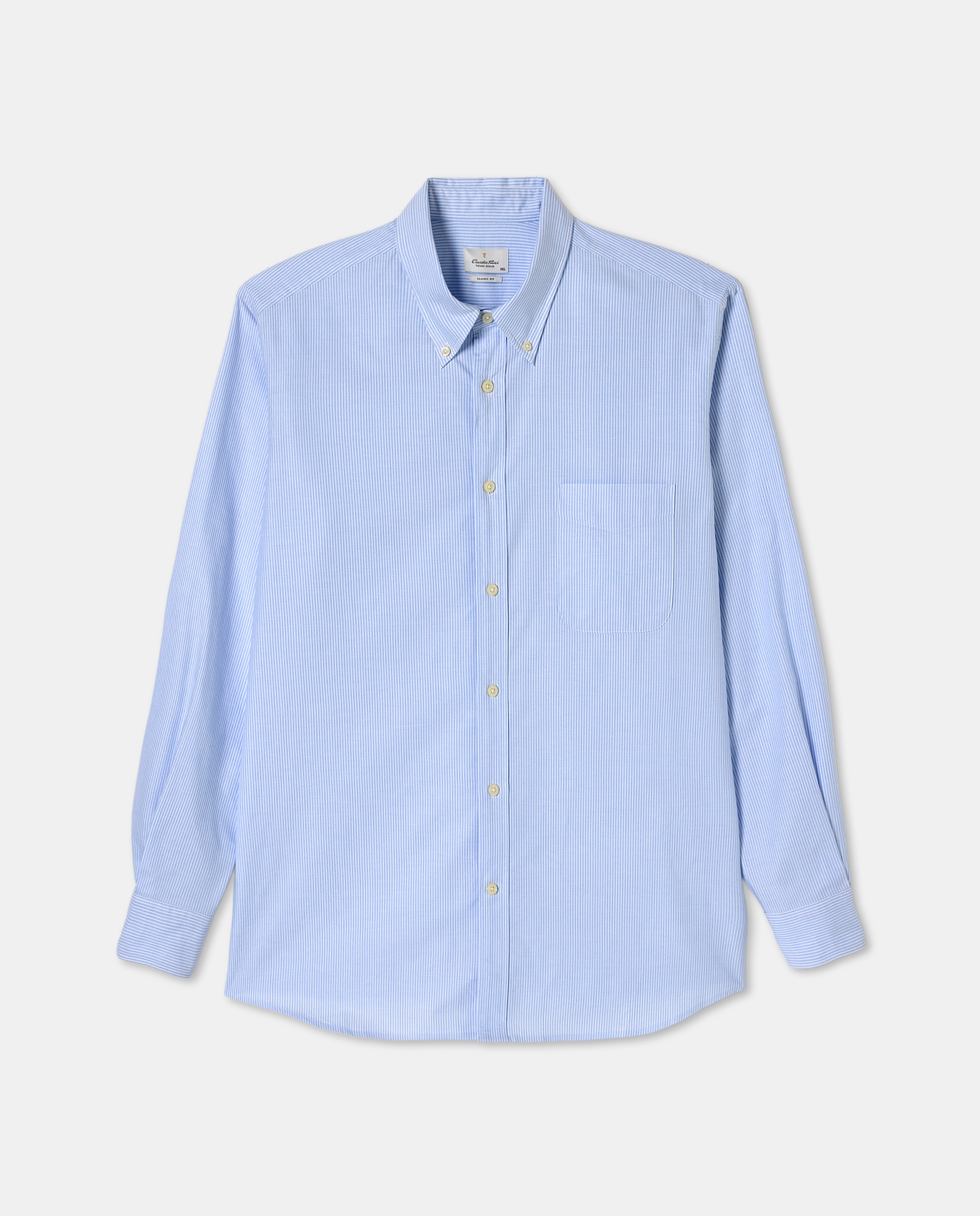 Camisa Casual Tamanhos Grandes Azul-claro-5