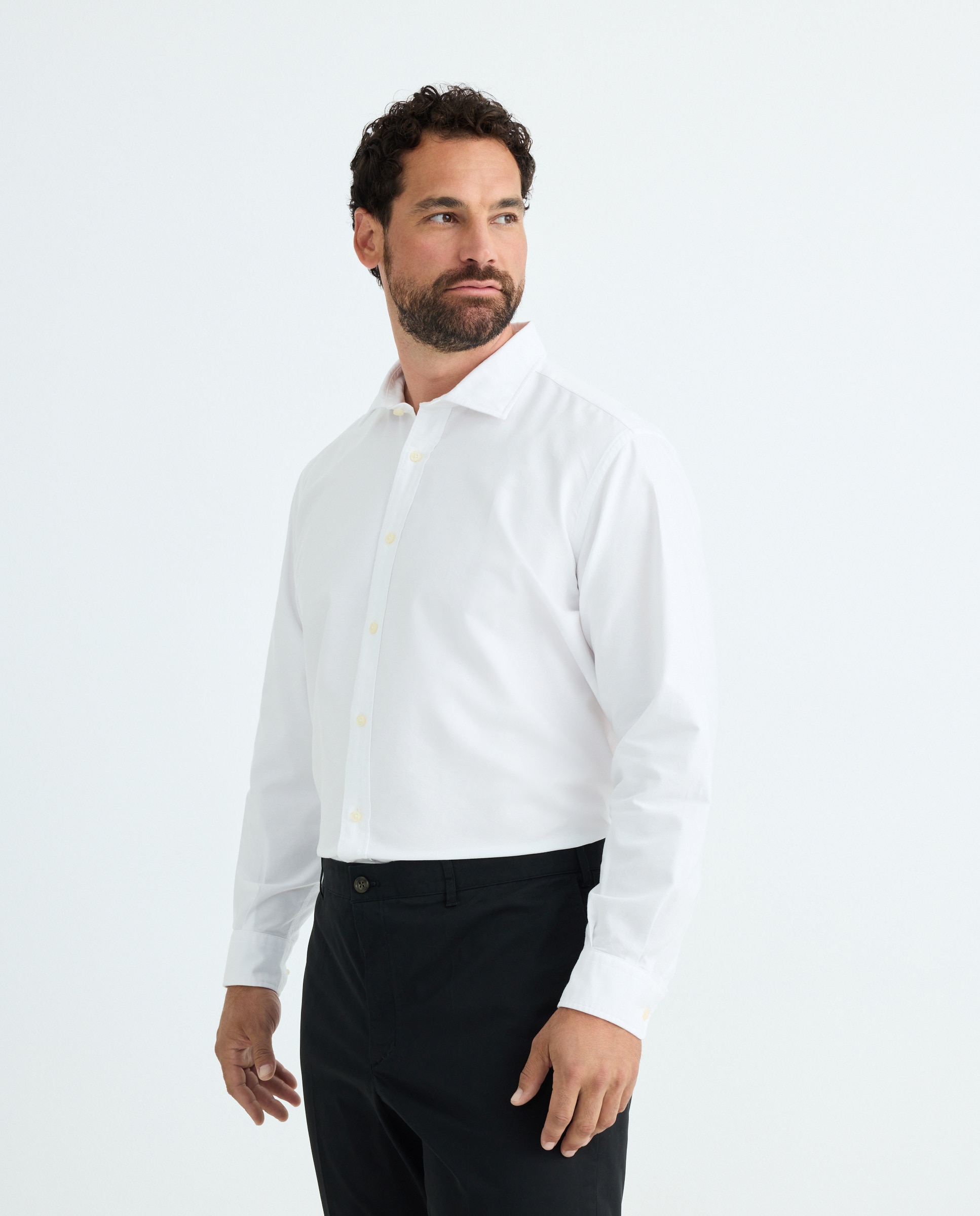 Camisa Casual Tamanhos Grandes Branco-1