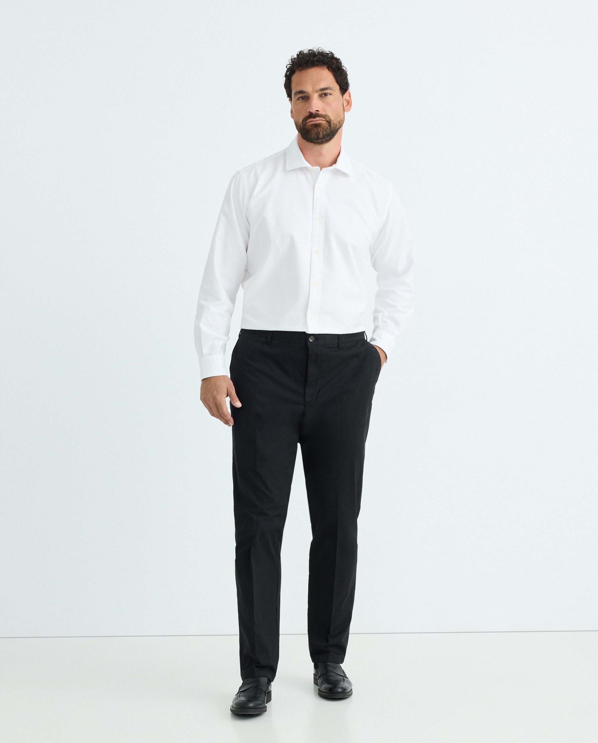Camisa Casual Tamanhos Grandes Branco-2