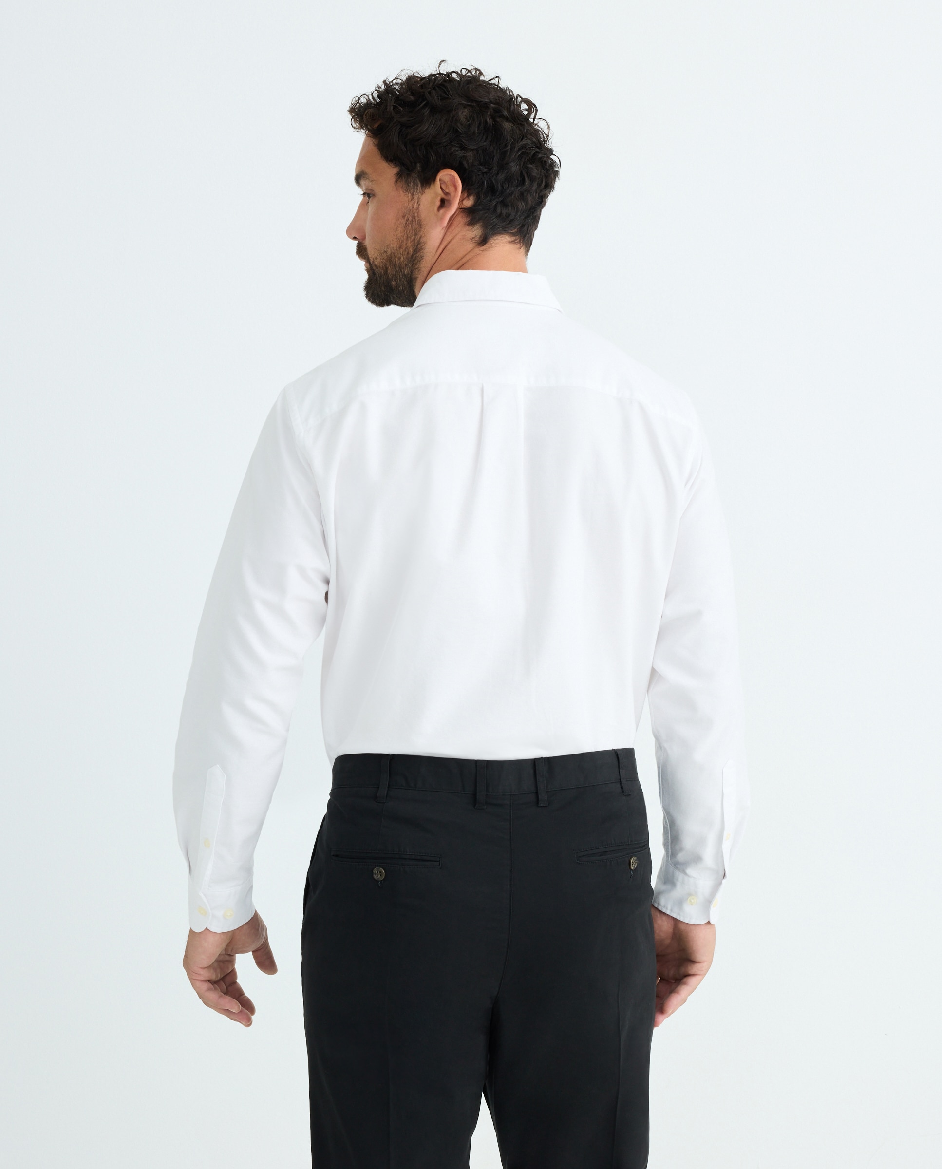 Camisa Casual Tamanhos Grandes Branco-3