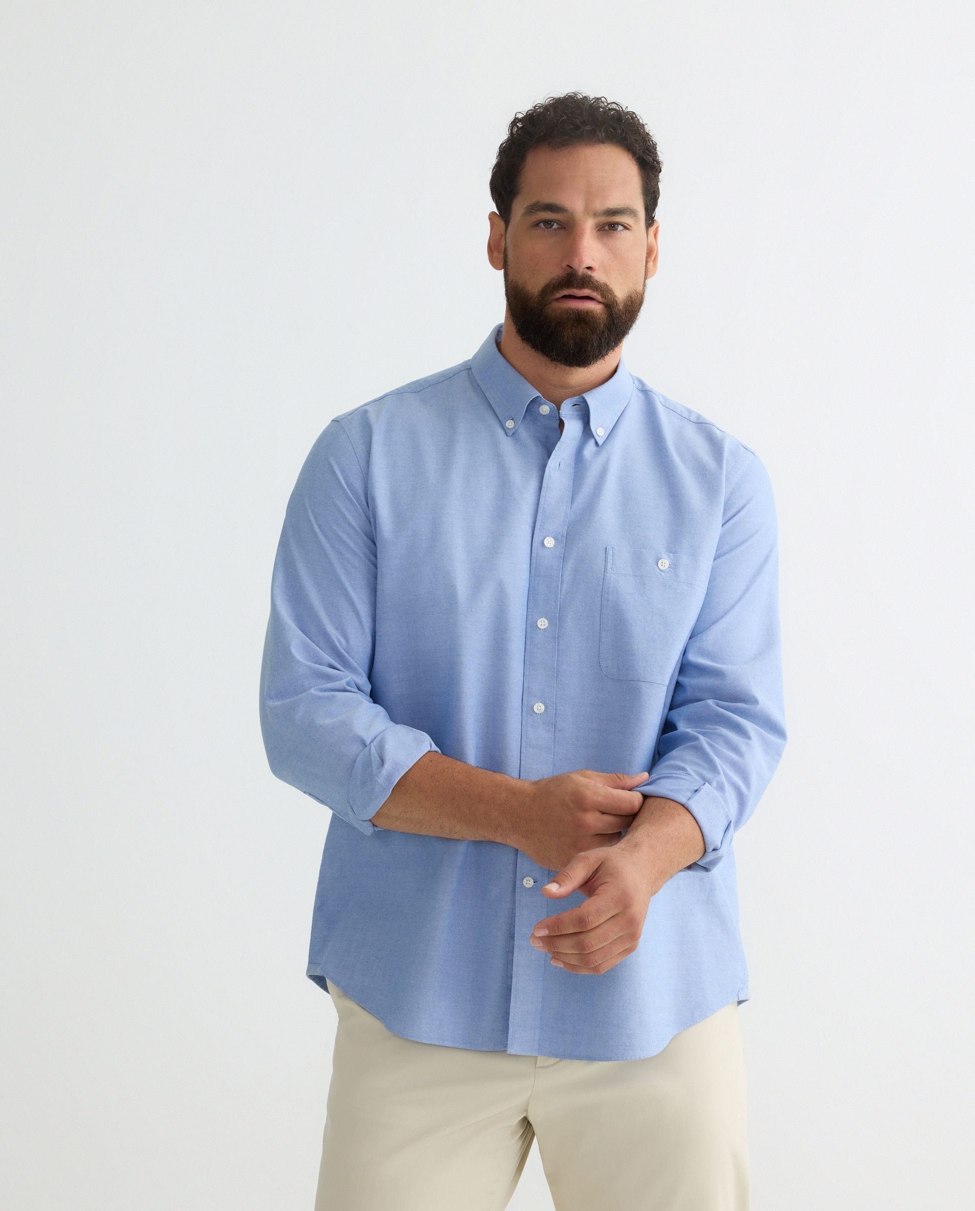 Camisa hombre tallas grandes classic fit - Dustin - Azul Azul-1
