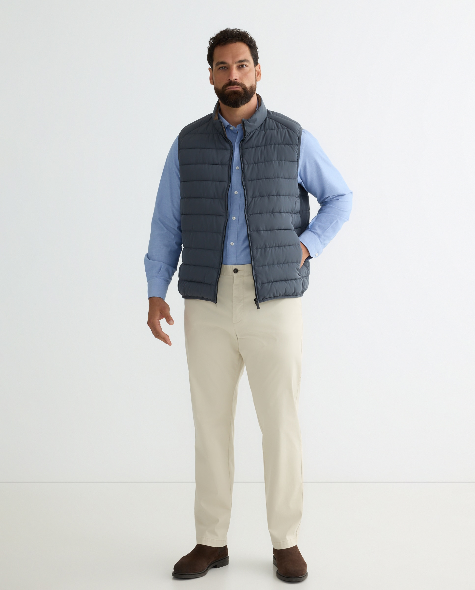 Camisa hombre tallas grandes classic fit - Dustin - Azul Azul-3
