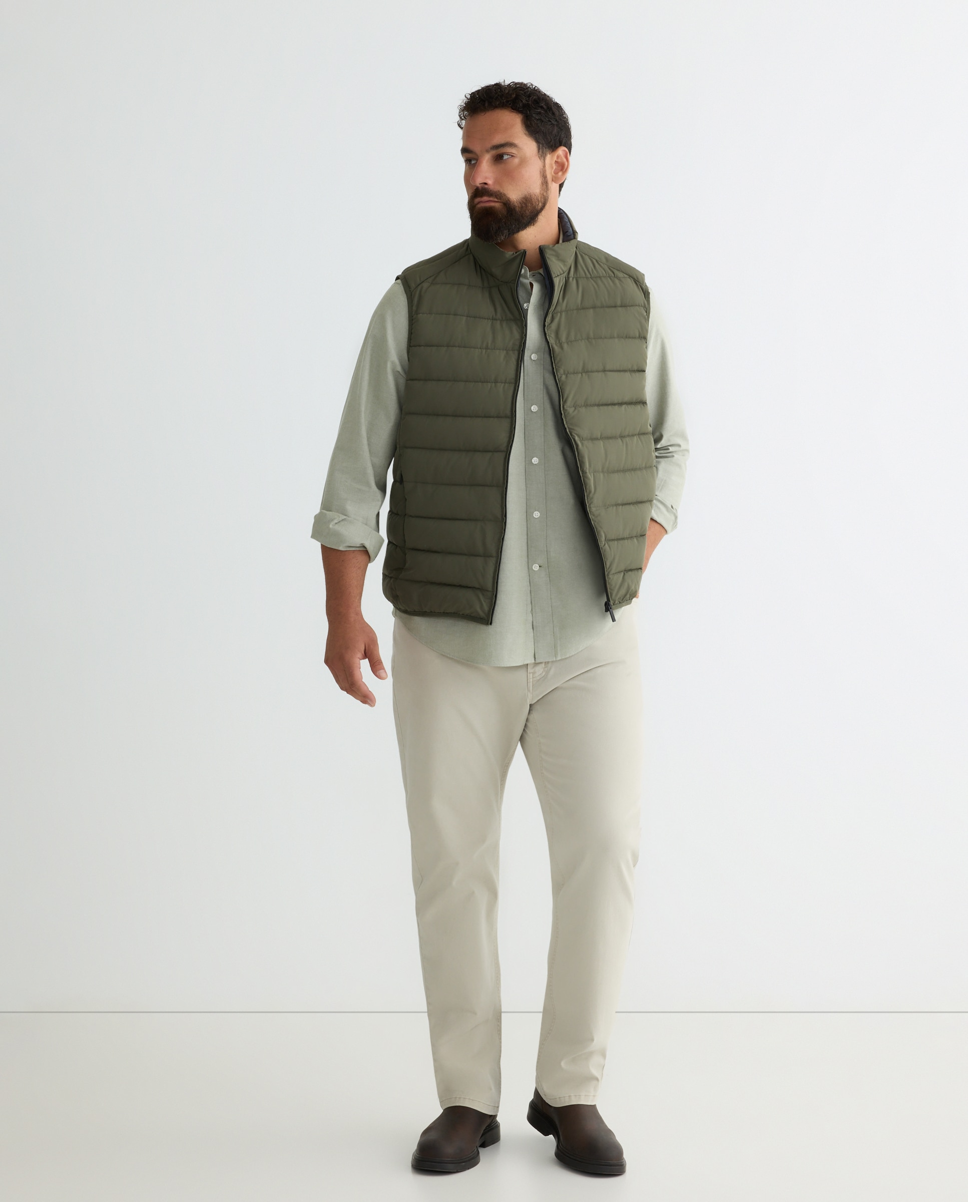 Camisa Tamanhos Grandes Classic Fit Caqui-3