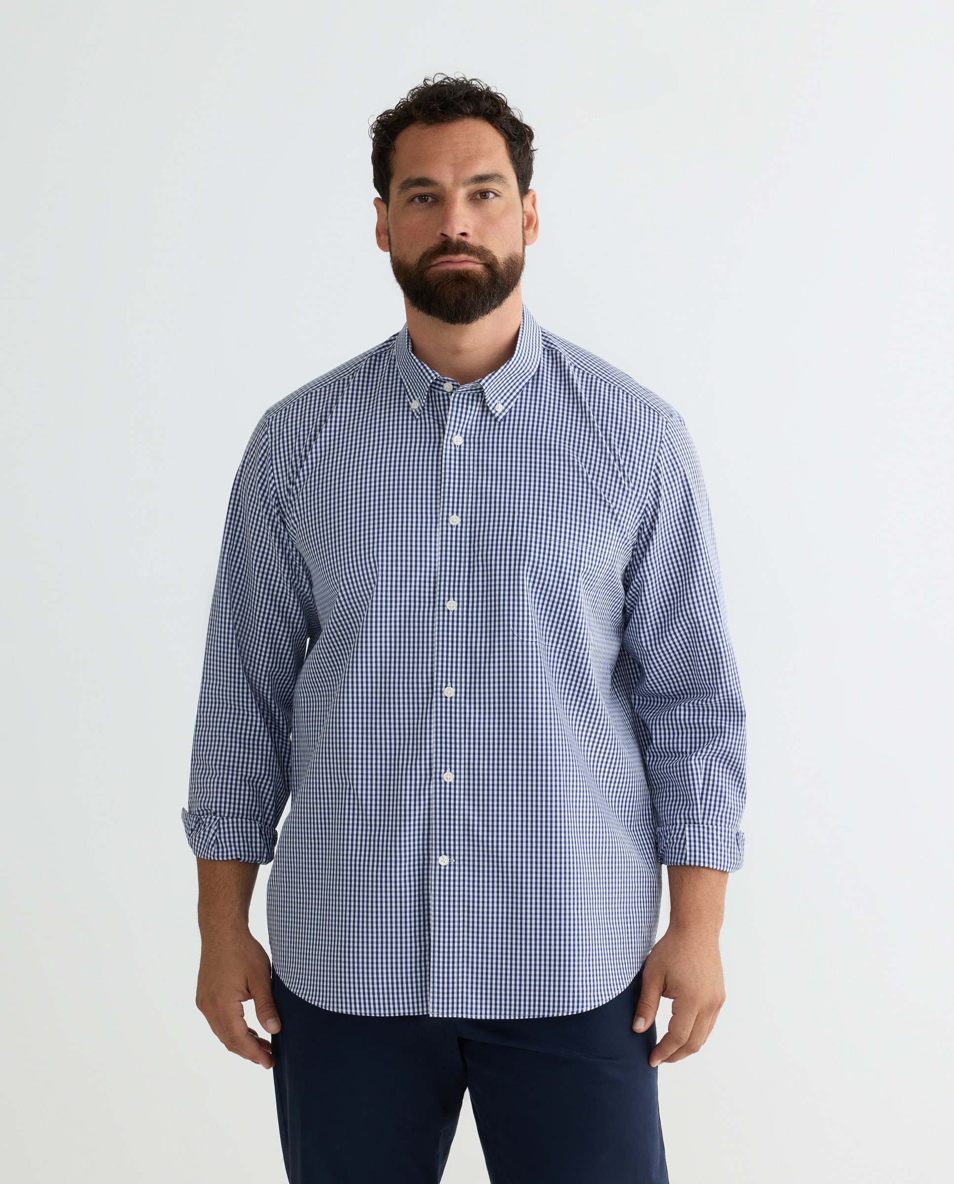 Camisa Tamanhos Grandes Classic Fit Azul-marinho-3