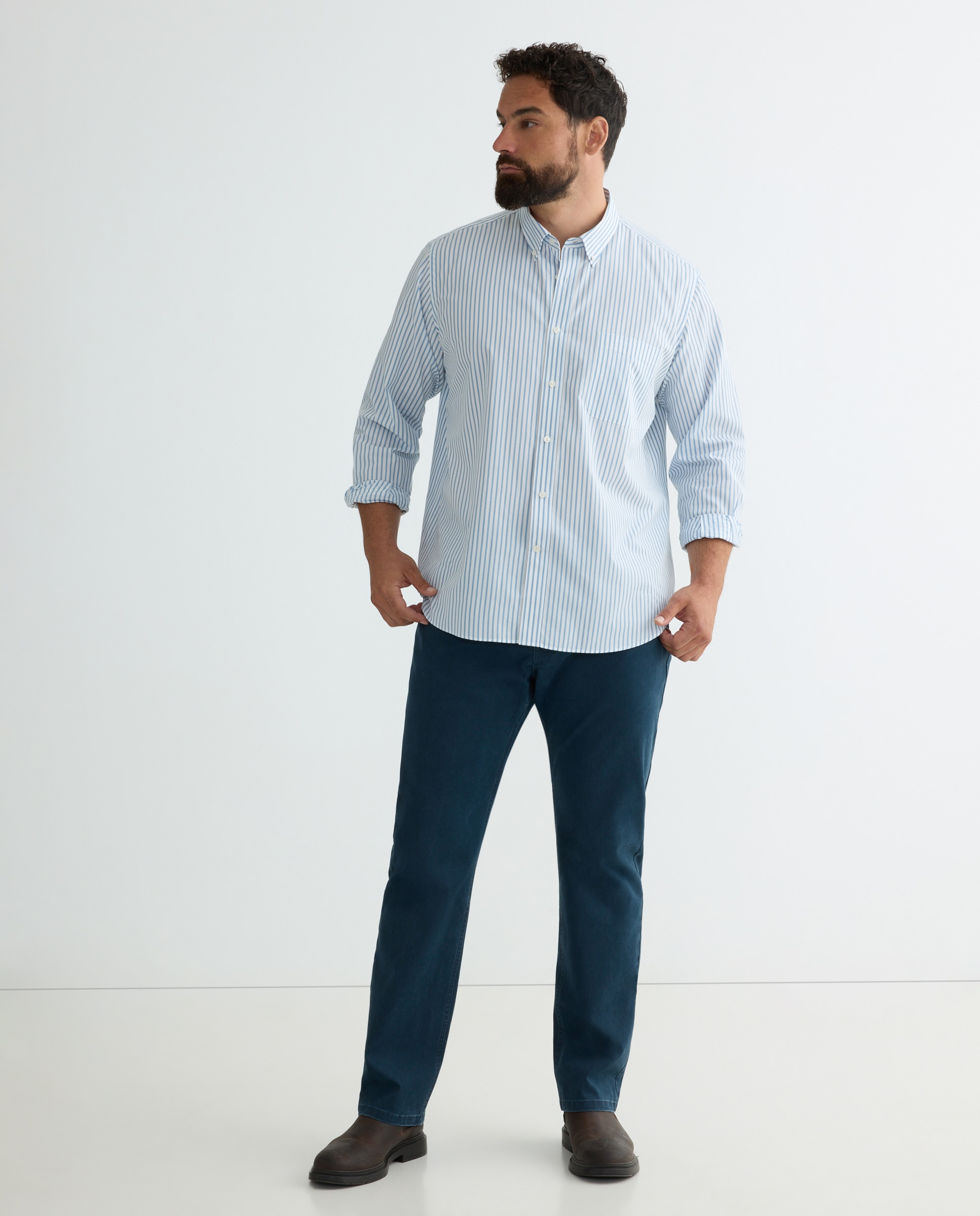 Camisa hombre tallas grandes classic fit - Dustin - Azul claro Azul claro-3
