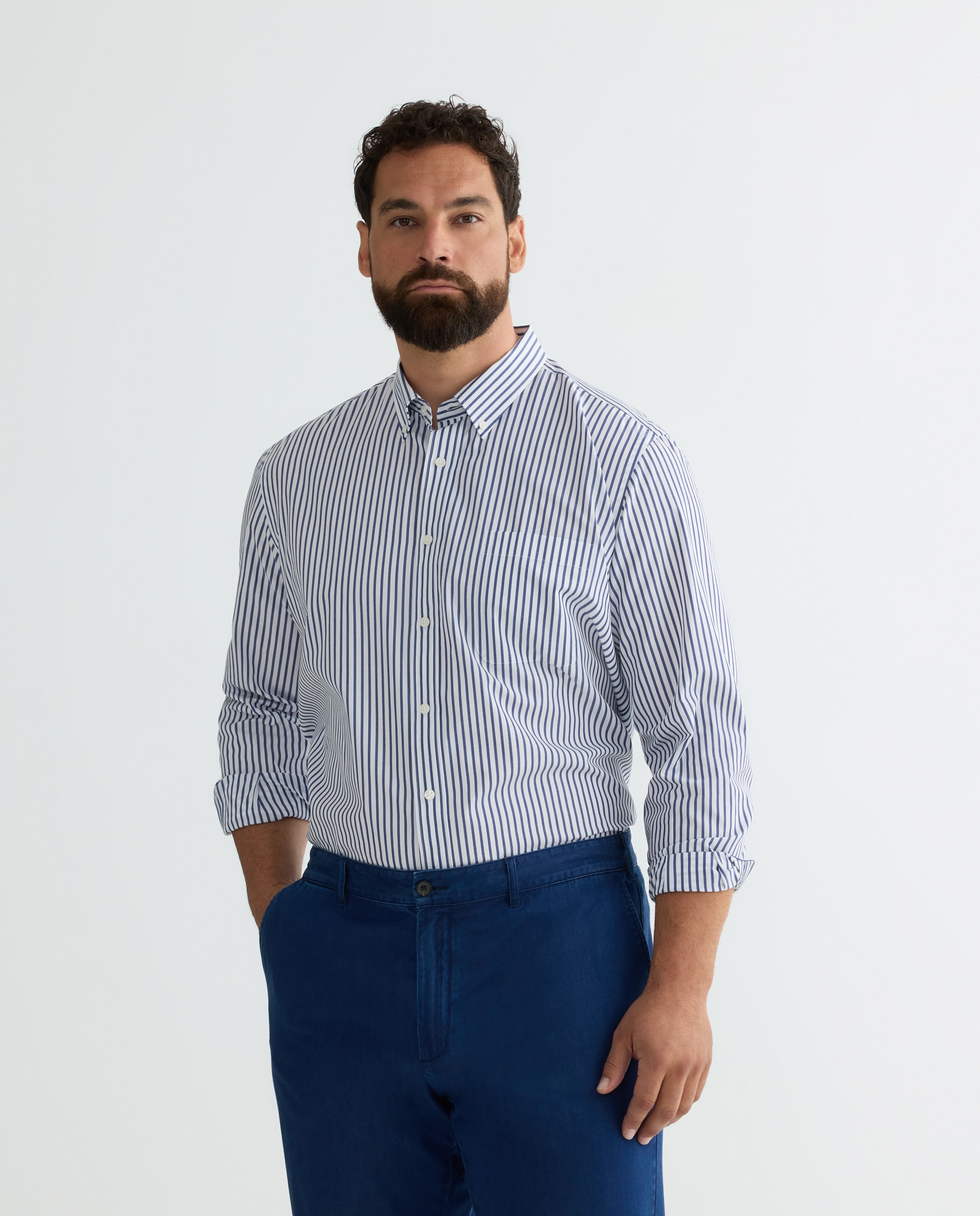 Camisa Tamanhos Grandes Classic Fit Azul-marinho-1