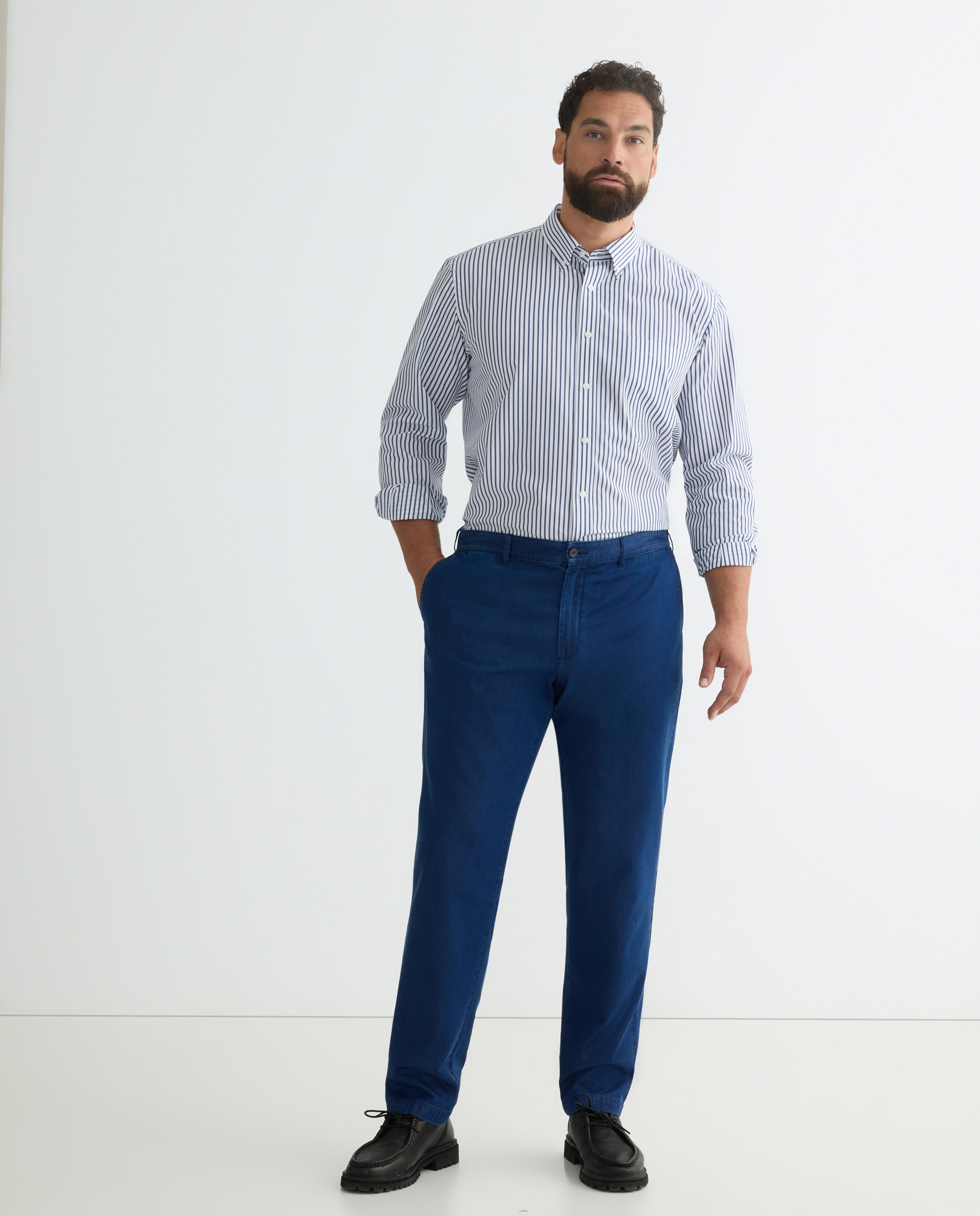 Camisa Tamanhos Grandes Classic Fit Azul-marinho-3