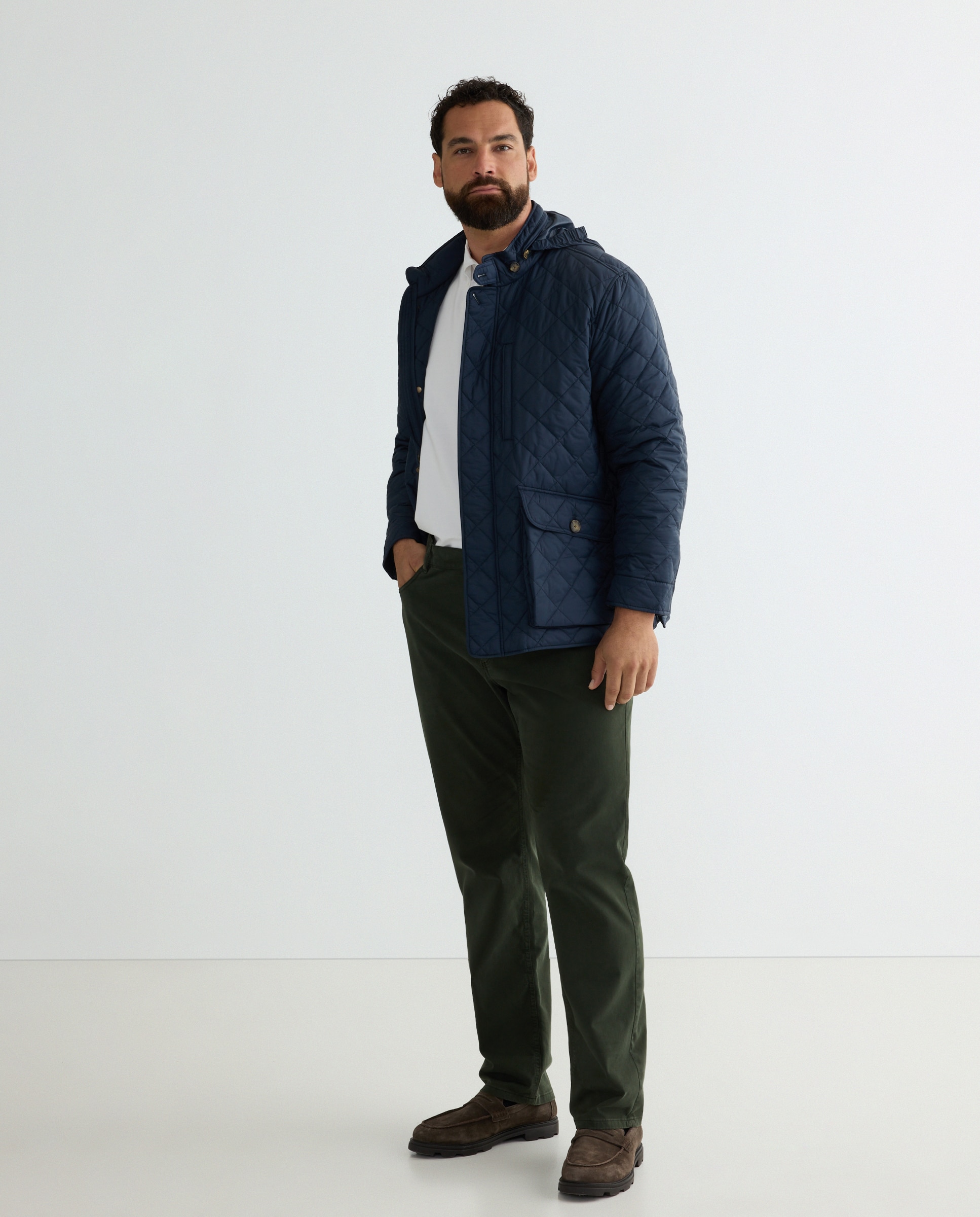Camisa Casual Tamanhos Grandes Branco-3