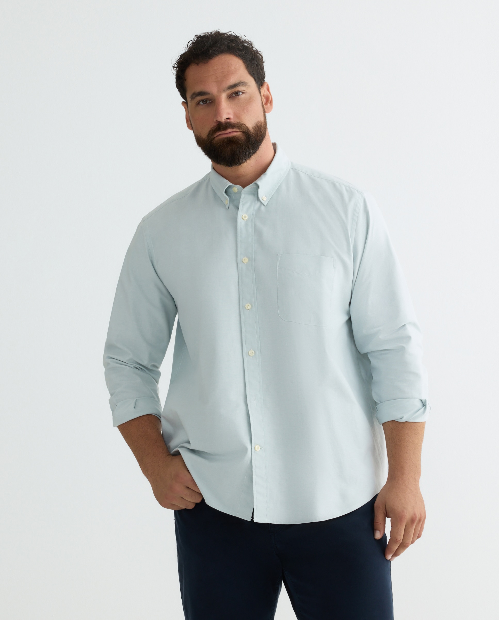 Camisa Casual Tamanhos Grandes Verde-3