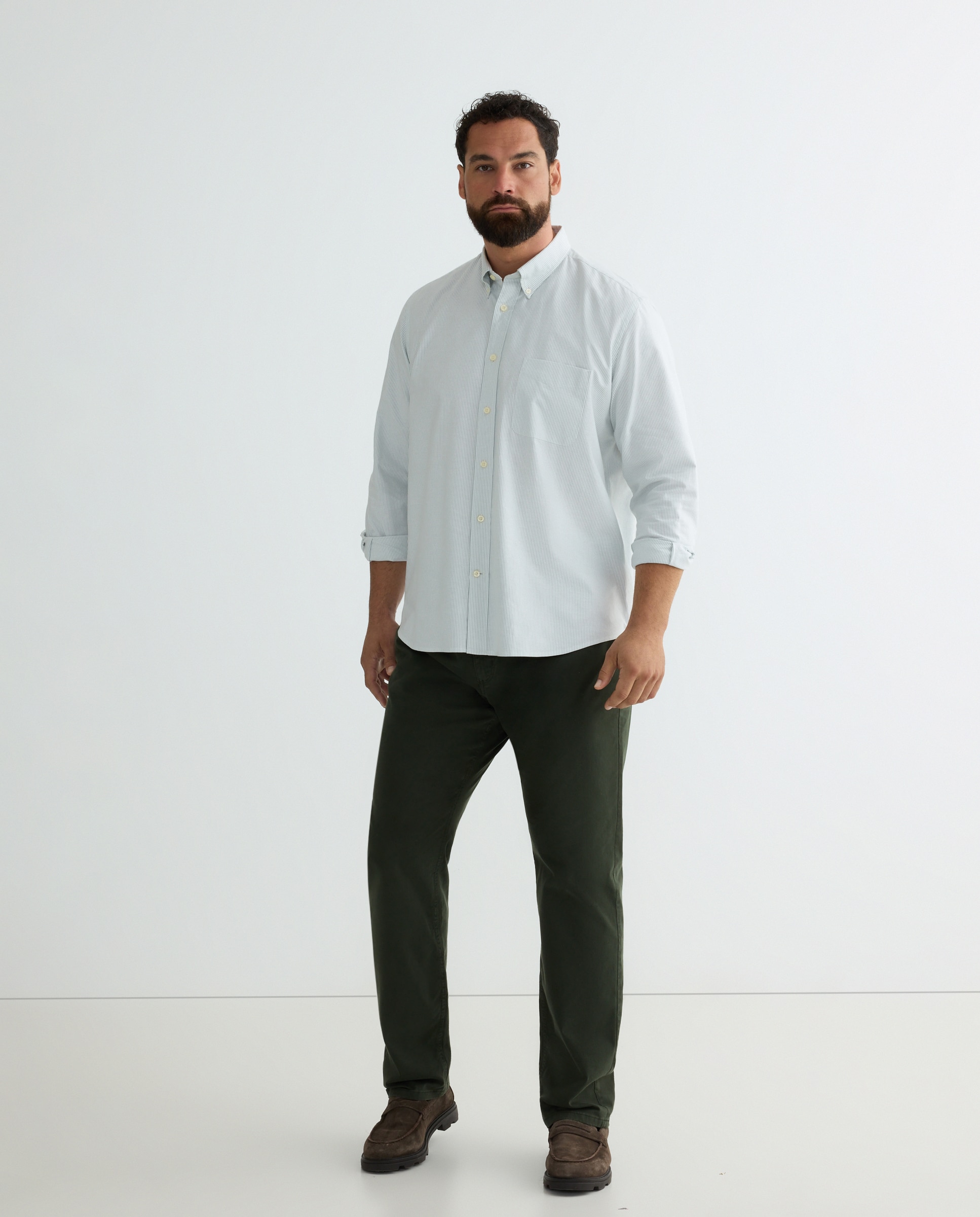 Camisa Casual Tamanhos Grandes Verde-1