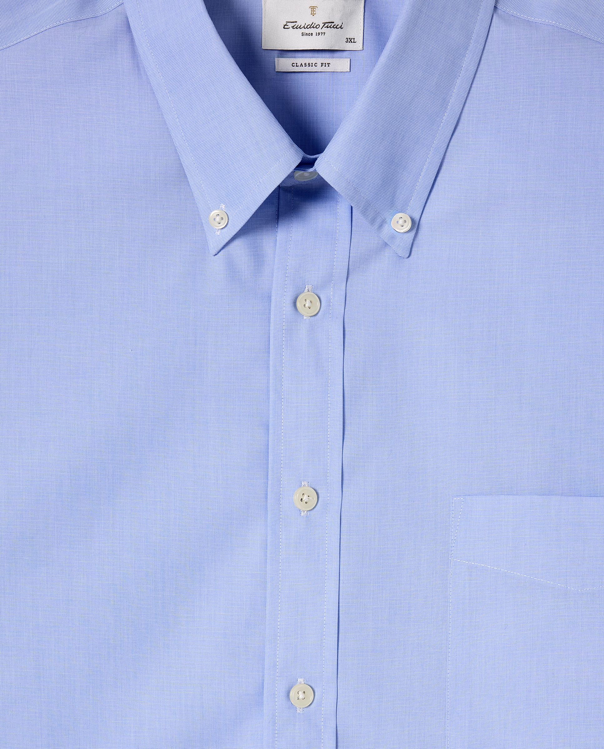 Camisa Casual de Manga Comprida Azul-5