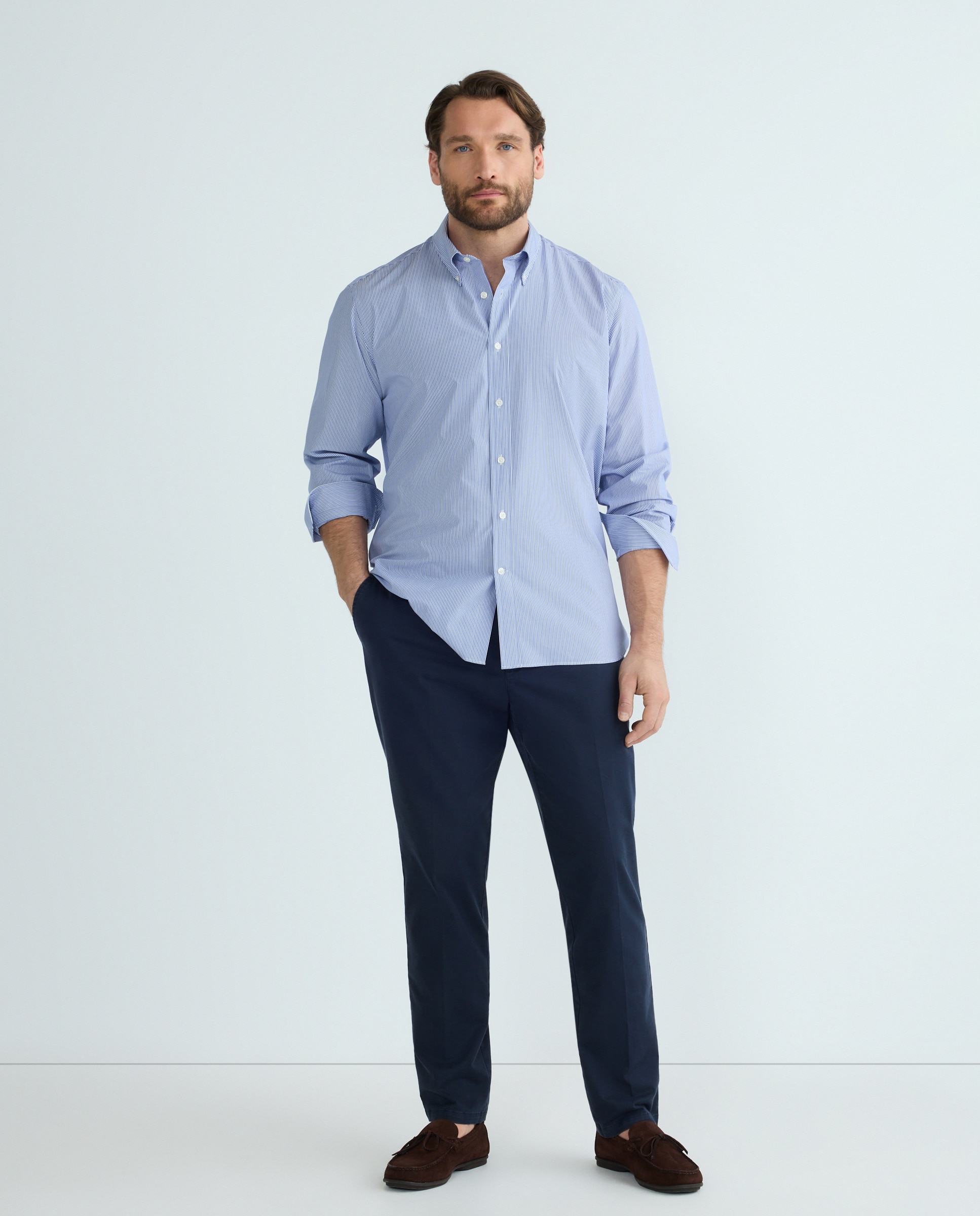 Camisa sport manga larga tallas grandes hombre - Emidio Tucci - Azul Azul-2