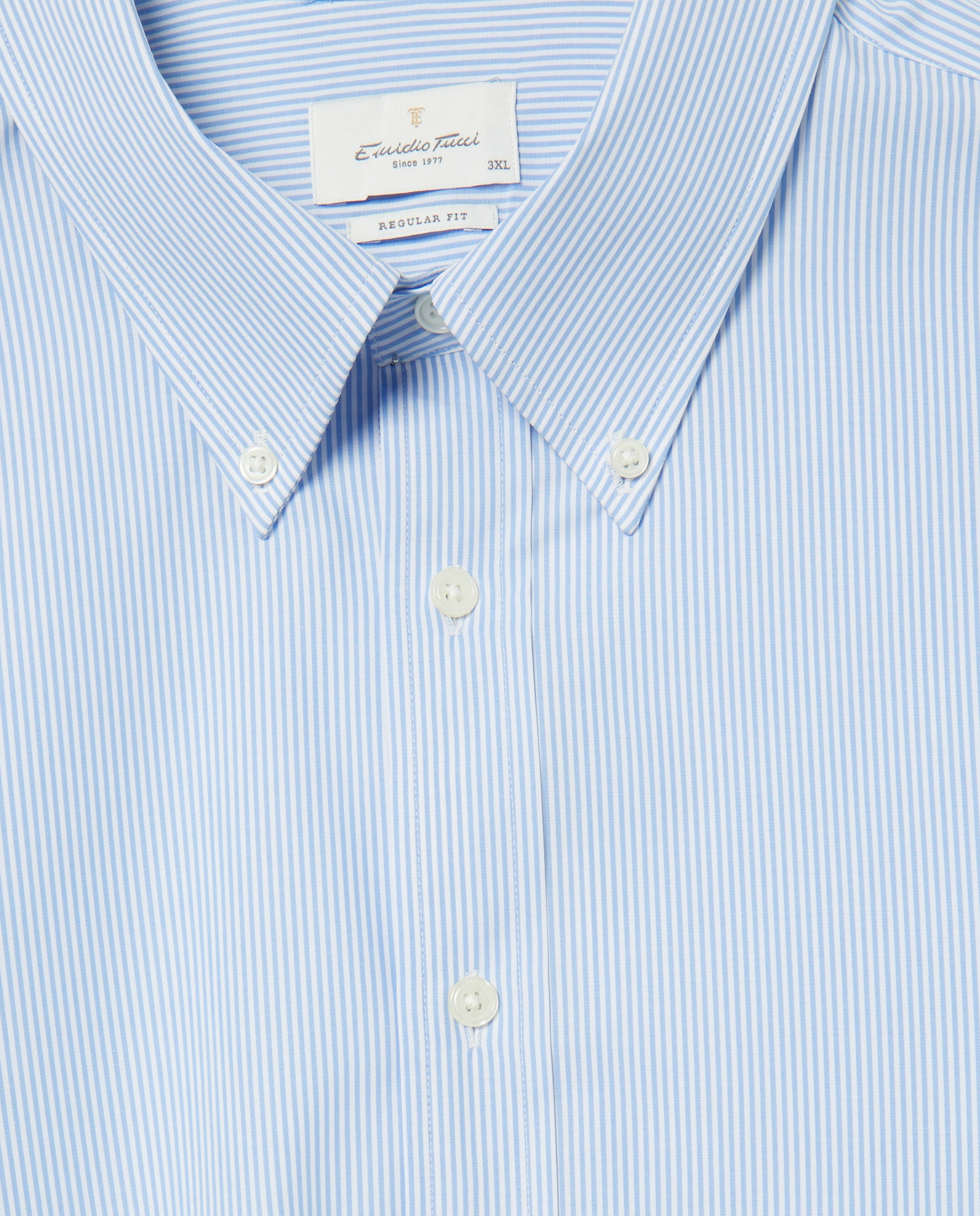 Camisa Casual de Manga Comprida Tamanhos Grandes Azul-claro-5