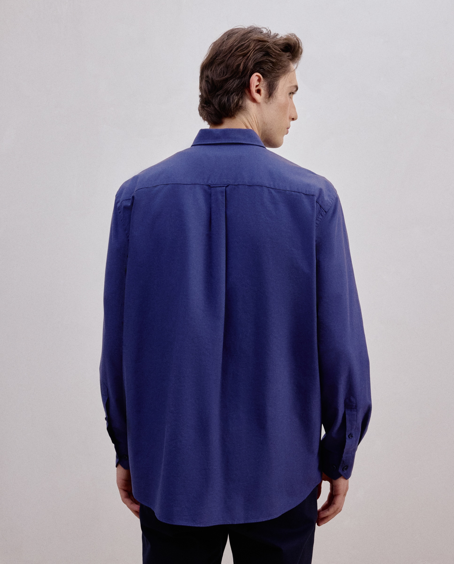 Imagen 4 de Camisa de ml oxford lisa patrón classic. - Dustin - Azul marino Azul marino