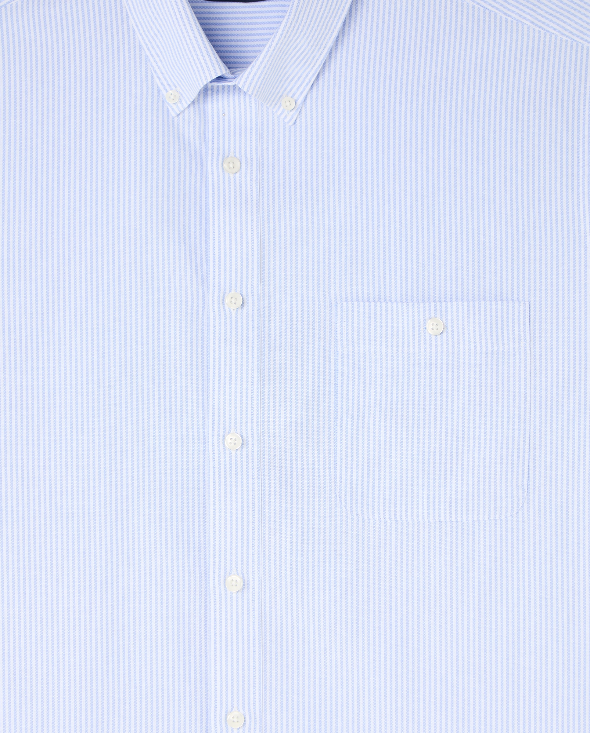 Camisa Oxford de Manga Comprida com Risca Kodak e Padrão Clássico Azul-claro-5