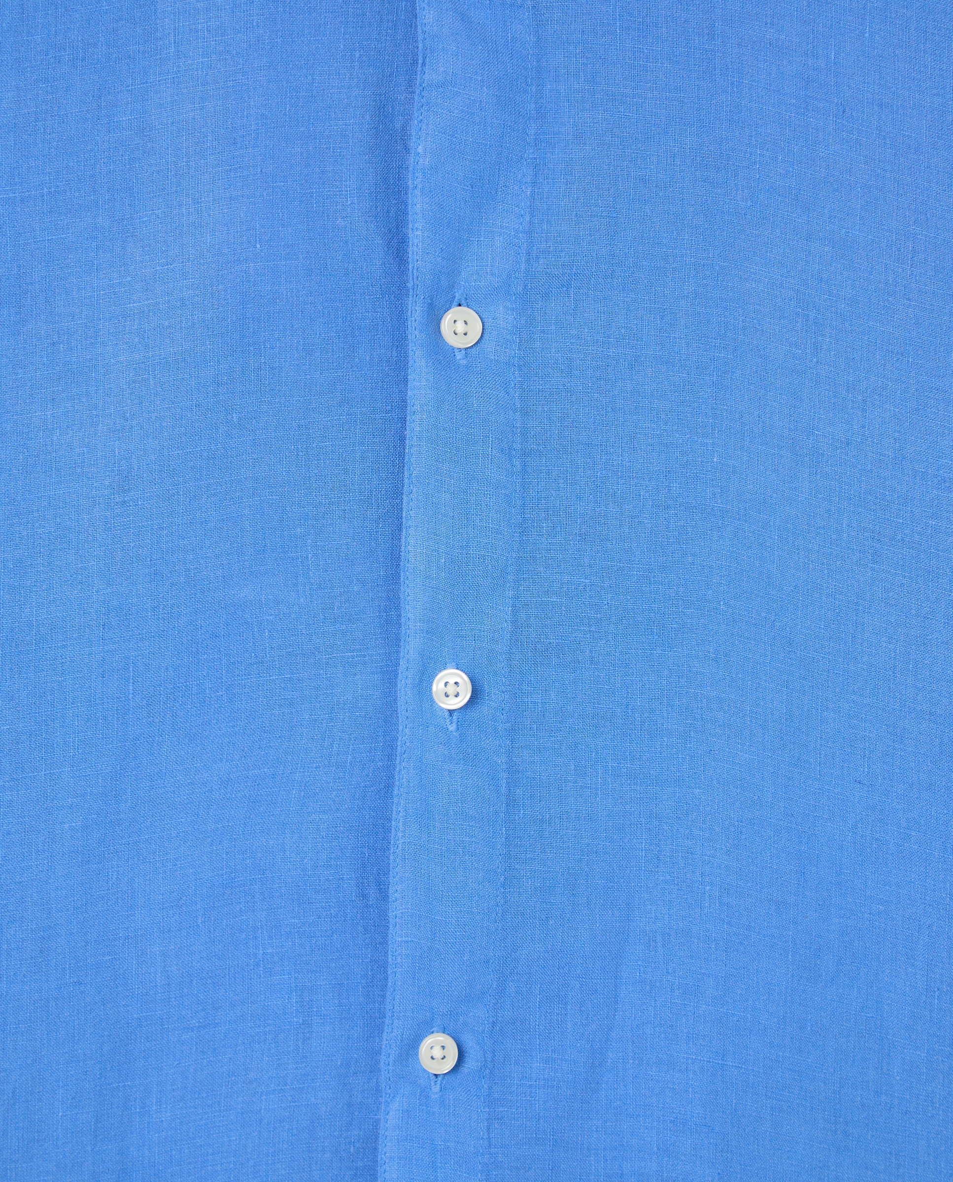 Camisa Casual 100% Linho Tamanhos Grandes Azul-5