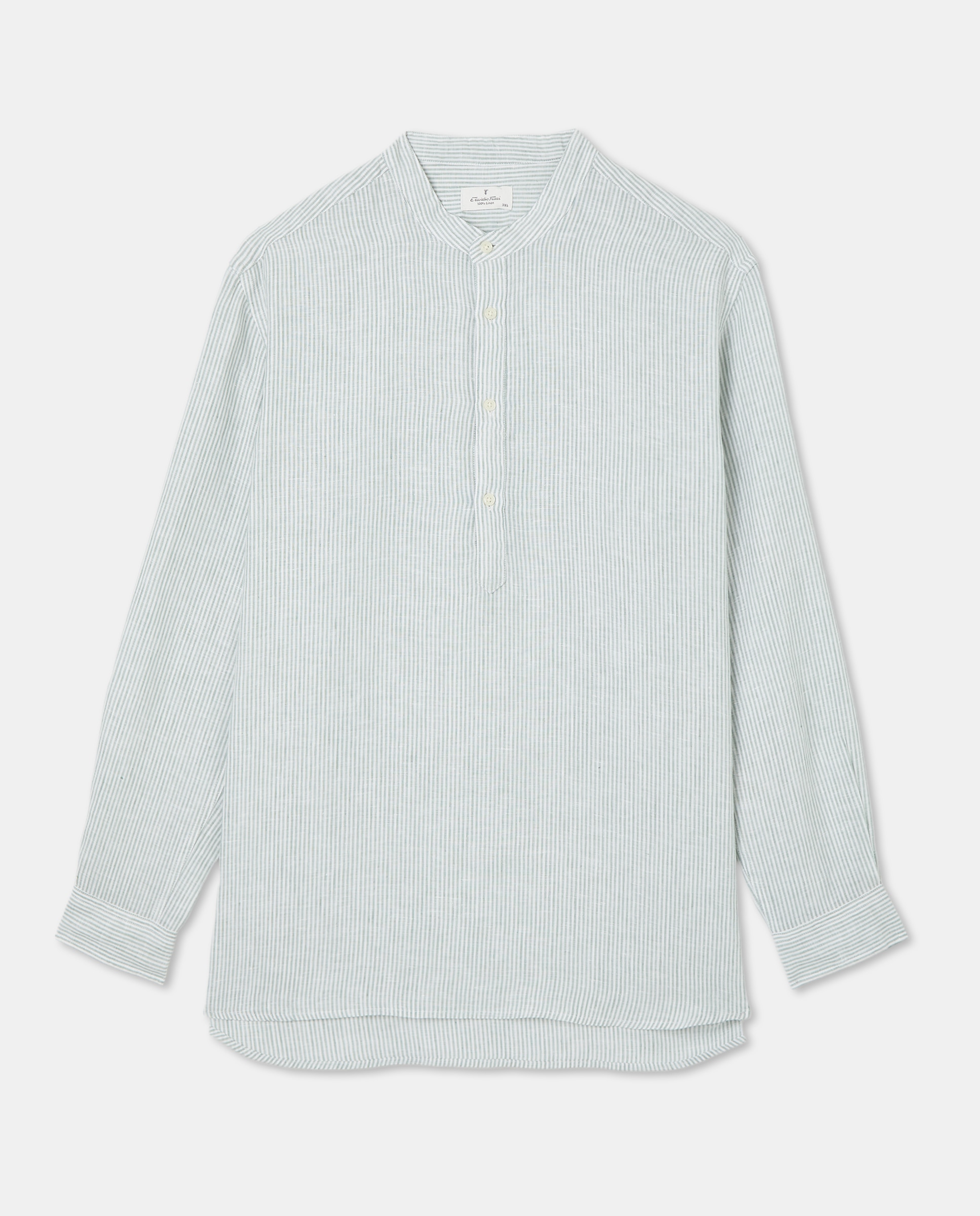Camisa Casual 100% Linho Tamanhos Grandes Verde-4