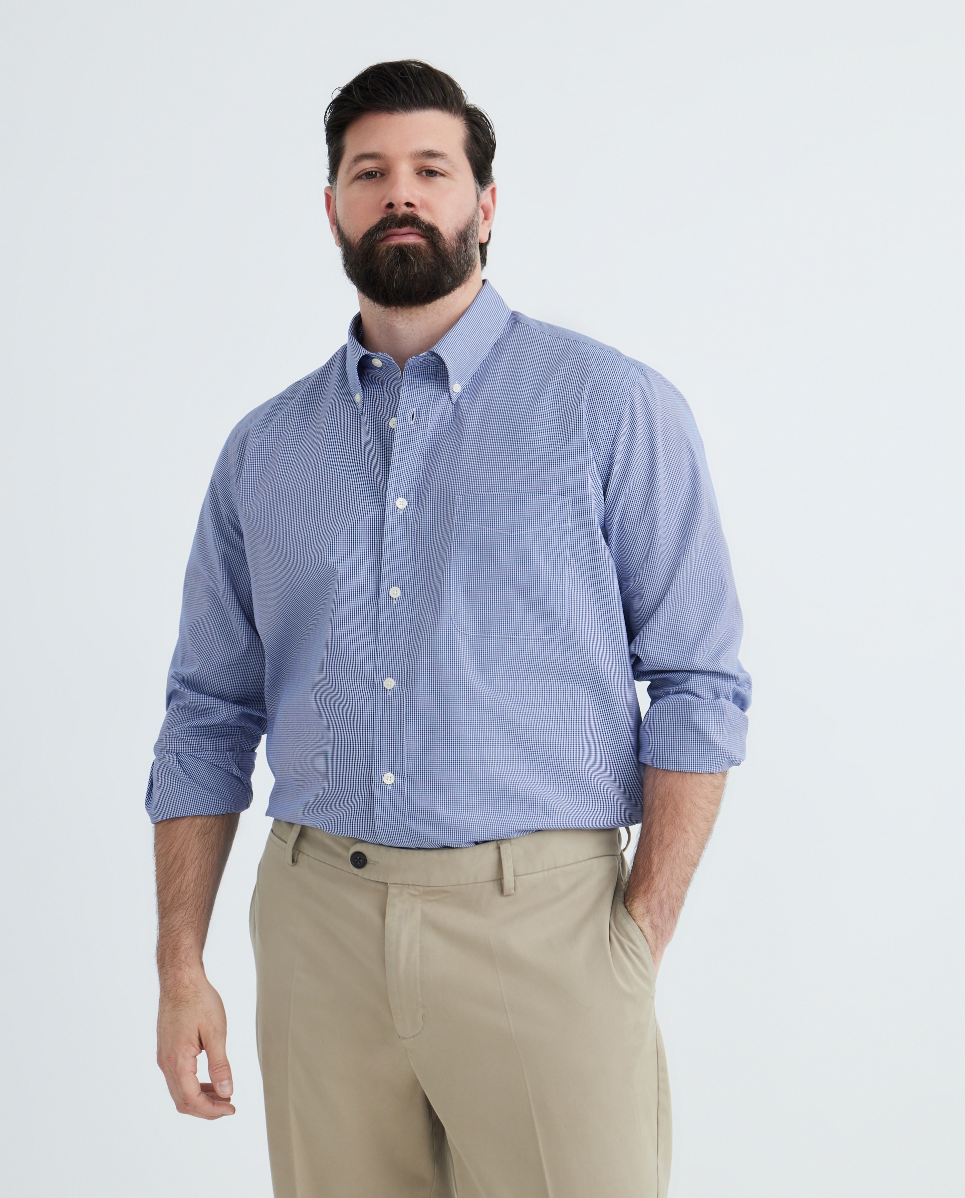 Camisa Casual de Manga Comprida TG Azul-marinho-1
