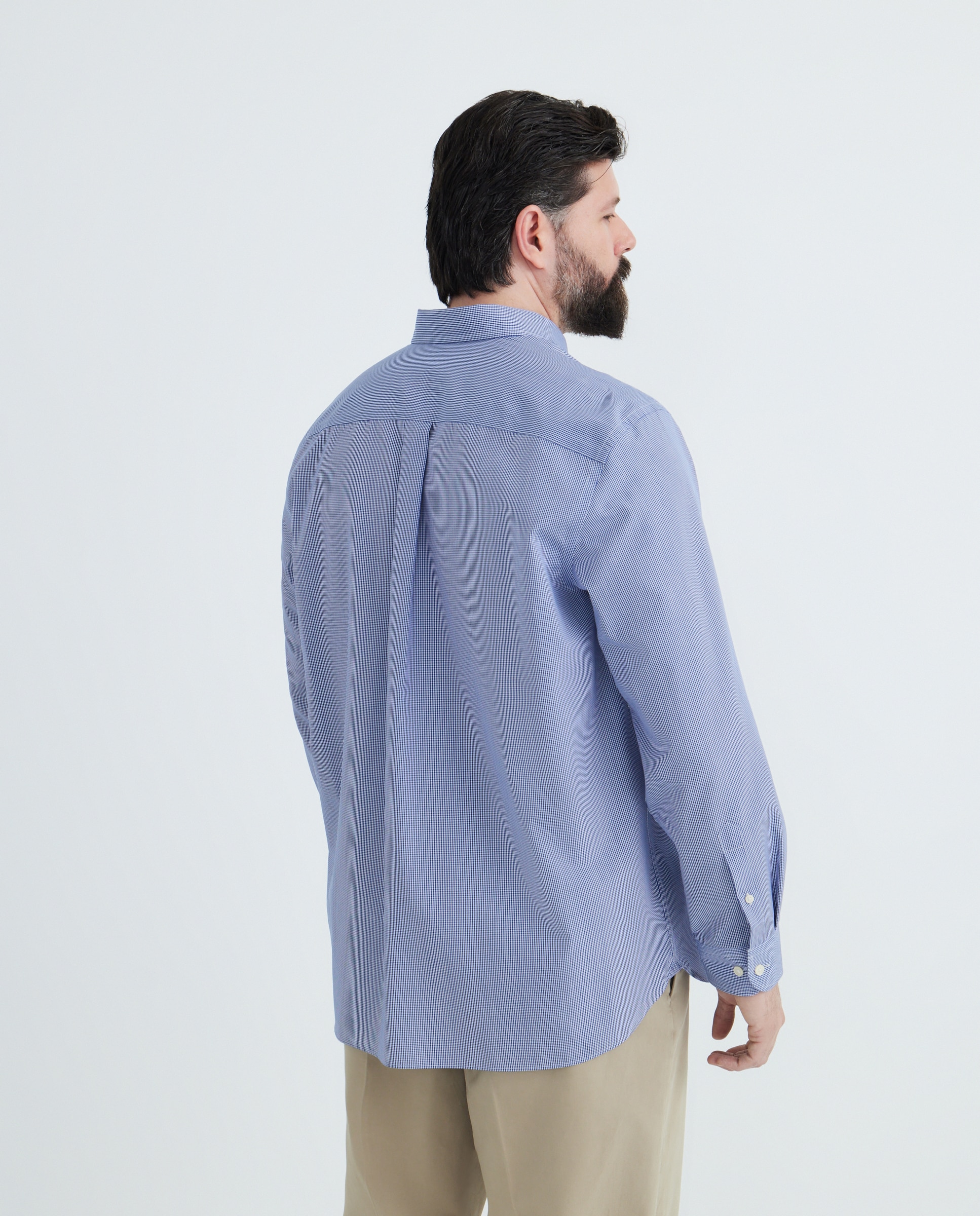 Camisa Casual de Manga Comprida TG Azul-marinho-3