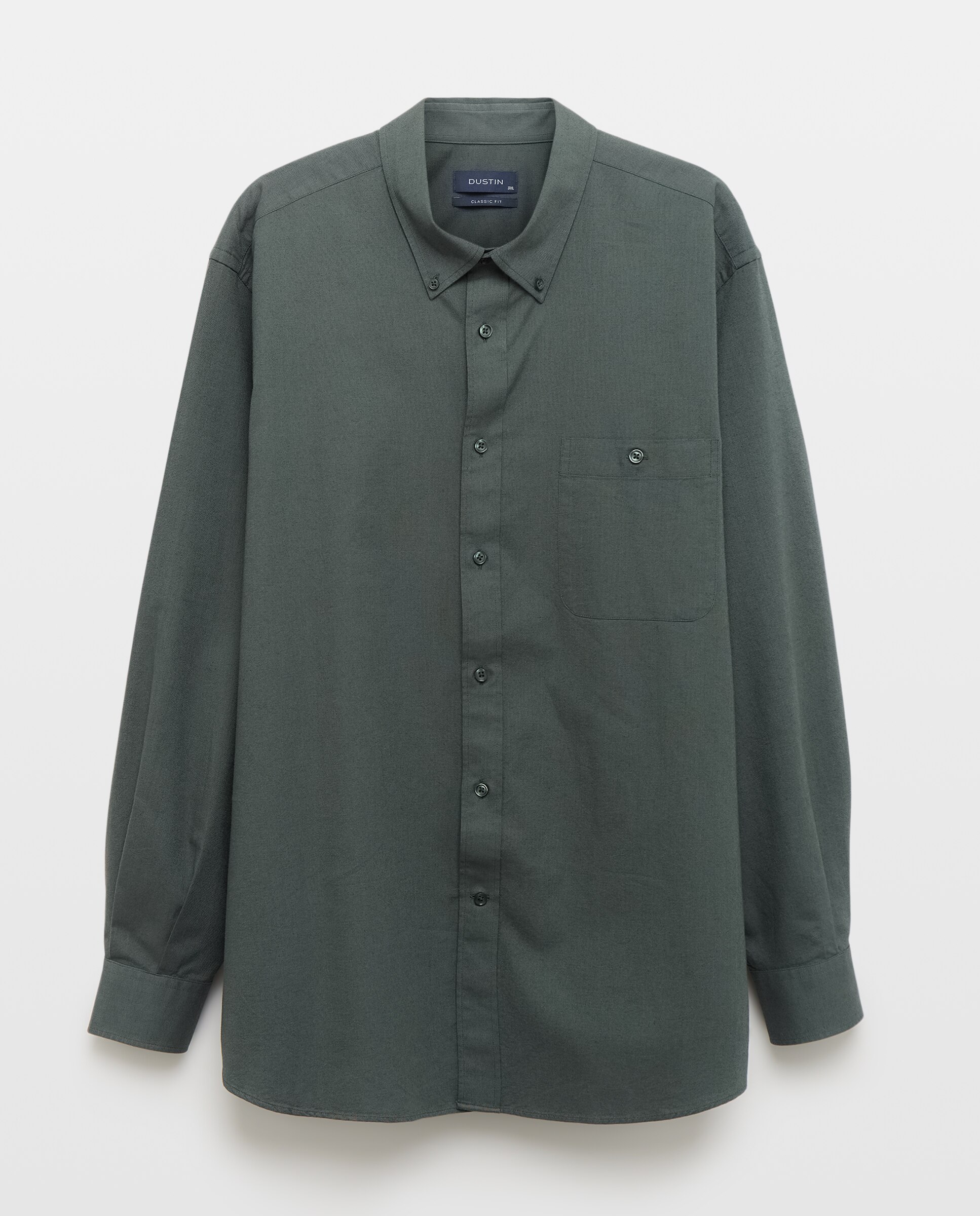 Camisa Oxford Lisa de Manga Comprida com Padrão Clássico Verde-5