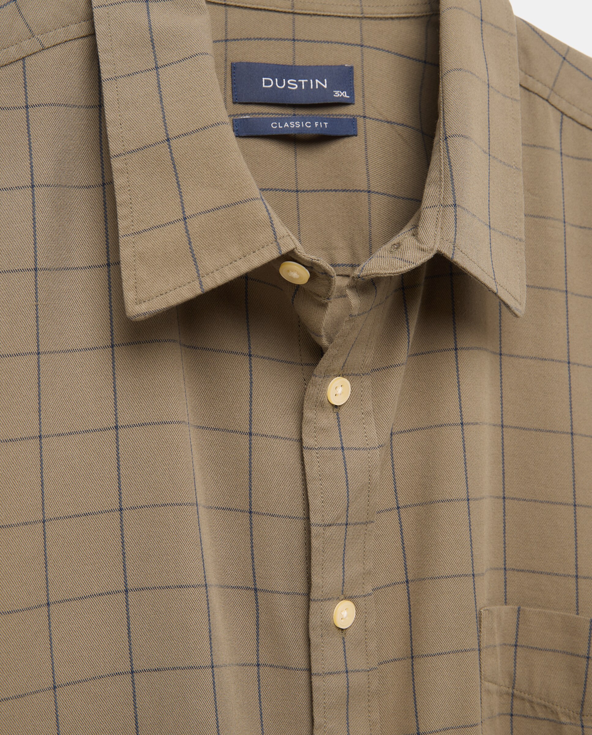 Camisa Casual de Tamanhos Grandes em Sarja com Manga Comprida aos Quadrados e Corte Regular Verde-5